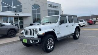 2021 Jeep Wrangler Unlimited Sahara Back-Up Camera, Media Screen, Handsfree Connectivity, Heated Seats, Heated Steering Wheel, Trailer Tow Group, and comes with a Soft Top!   All of our vehicles come with a Verified Carproof History Report and are Safety inspected by our certified mechanics. Dilawri Jeep Dodge Chrysler Ram takes pride in providing you with a great automotive buying experience and an ongoing service relationship. No credit? New credit? Bad credit or Good credit? We finance all our vehicles OAC. Cant find what your looking for? To apply right now for financing use this link: https://www.dilawrichrysler.com/chrysler-jeep-dodge-ram-dealer-ottawa/finance-cars Let us find you the perfect vehicle. Call us today (613)523-9951 or stop by the dealership. We are located at 370 West Hunt Club rd. Ottawa, ON K2E 1A5 and online at www.dilawrichrysler.com Dilawri Jeep Dodge Chrysler Ram is Ottawas local Jeep Dodge Chrysler Ram dealer! This is your source for new Ottawa Jeep sales and service, Ottawa Dodge sales and service, Ottawa Chrysler sales and service, and Ottawa Ram sales and service. Ottawas Dilawri Chrysler Jeep Dodge Ram is a state of the art facility designed in Chrysler Canadas image to provide you with Ottawas best Jeep Dodge Chrysler Ram sales and service. Nobody deals like Ottawas Dilawri Chrysler Jeep Dodge Ram, come and see us today and we will show you why!