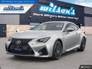 *This Lexus RC F Comes Equipped with These Options*Dealer Certified Pre-Owned. This Lexus RC F delivers a 5.0 L engine powering this Automatic transmission. Torque Vectoring Differential, Sunroof, Speed Activated Rear Wing, Navigation System, Leather, Auto Stop/Start, Air Conditioning, Air Conditioned Seats, Bluetooth, Heated Seats, Tilt Steering Wheel, Steering Radio Controls.*Visit Us Today *Live a little- stop by Mark Wilsons Better Used Cars located at 5055 Whitelaw Road, Guelph, ON N1H 6J4 to make this car yours today!650+ VEHICLES! ONE MASSIVE LOCATION!Free Contactless Local Delivery!HASSLE-FREE, NO-HAGGLE, LIVE MARKET PRICING!FINANCING! - Better than bank rates! 6 Months, No Payments available on approved credit OAC. Zero Down Available. We have expert credit specialists to secure the best possible rate for you! We are your financing broker, let us do all the leg work on your behalf! Click the RED Apply for Financing button to the right to get started or drop in today!BAD CREDIT APPROVED HERE! - You dont need perfect credit to get a vehicle loan at Mark Wilsons Better Used Cars! We have a dedicated team of credit rebuilding experts on hand to help you get the car of your dreams!WE LOVE TRADE-INS! - Hassle free top dollar trade-in values!HISTORY: Free Carfax report included.EXTENDED WARRANTY: Available30 DAY WARRANTY INCLUDED: 30 Days, or 3,000 km (mechanical items only). No Claim Limit (abuse not covered)5 Day Exchange Privilege! *(Some conditions apply)CASH PRICES SHOWN: Excluding HST and Licensing Fees.2019 - 2024 vehicles may be daily rentals. Please inquire with your Salesperson.