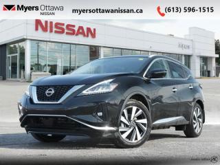 <b>Leather Seats,  Moonroof,  Navigation,  Memory Seats,  Power Liftgate!</b><br> <br> <br> <br>  Ahead of the pack with polished power, this 2024 Murano is an exciting crossover. <br> <br>This 2024 Nissan Murano offers confident power, efficient usage of fuel and space, and an exciting exterior sure to turn heads. This uber popular crossover does more than settle for good enough. This Murano offers an airy interior that was designed to make every seating position one to enjoy. For a crossover that is more than just good looks and decent power, check out this well designed 2024 Murano. <br> <br> This super black SUV  has an automatic transmission and is powered by a  260HP 3.5L V6 Cylinder Engine.<br> <br> Our Muranos trim level is SL. This SL trim brings a dual panel panoramic moonroof, heated leather seats, motion activated power liftgate, remote start with intelligent climate control, memory settings, ambient interior lighting, and a heated steering wheel for added comfort along with intelligent cruise with distance pacing, intelligent Around View camera, and traffic sign recognition for even more confidence. Navigation and Bose Premium Audio are added to the NissanConnect touchscreen infotainment system featuring Android Auto, Apple CarPlay, and a ton more connectivity features. Forward collision warning, emergency braking with pedestrian detection, high beam assist, blind spot detection, and rear parking sensors help inspire confidence on the drive. This vehicle has been upgraded with the following features: Leather Seats,  Moonroof,  Navigation,  Memory Seats,  Power Liftgate,  Remote Start,  Heated Steering Wheel. <br><br> <br>To apply right now for financing use this link : <a href=https://www.myersottawanissan.ca/finance target=_blank>https://www.myersottawanissan.ca/finance</a><br><br> <br/>    4.99% financing for 84 months. <br> Payments from <b>$707.18</b> monthly with $0 down for 84 months @ 4.99% APR O.A.C. ( Plus applicable taxes -  $621 Administration fee included. Licensing not included.    ).  Incentives expire 2024-05-31.  See dealer for details. <br> <br><br> Come by and check out our fleet of 30+ used cars and trucks and 100+ new cars and trucks for sale in Ottawa.  o~o