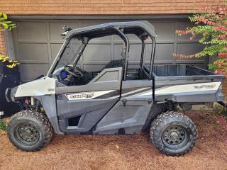 <p>Financing Available & Trade-ins Welcome!</p><p>Featuring Front & Rear Bumpers, Hard Roof & Windshield, LED Light Bar, Rearview Mirror & 4500lb Warn Winch!</p><p>The Textron Stampede 900 is a gas powered big-inch UTV with no electric driveline features. It uses a dry sump, 846cc, 80-hp liquid-cooled EFI parallel twin connected to a CVT. Generating 59-ft-lbs of torque, this engine represents substantial power and opens the door for much more than just utility use.</p><p>The Stampede uses selectable 4-wheel drive and has locking front and rear diffs. Suspension duties are handled by double A-arms at all four corners and front and rear sway bars with 11.25 inches of ground clearance</p><p>Comforts include  a 3-person bench seat, tilt steering and full doors reaching up high, protecting the driver and passengers shoulders.</p><p>To cover work duties, the Stampede’s bed offers 24 cubic feet of cargo space, an extended cab with extra storage behind the driver, 2000-lbs of towing and 600-lbs in the box. The Fast-N-Latch cargo securing system with 70 special work-specific attachments for hauling cargo keeps everything securely fastened.</p><p>Textron Off Road appears to be determined to make its mark in the off road industry with significant resources under the company’s wide reaching umbrella including the recently acquired Arctic Cat brand and its assets. </p>