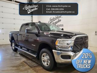 <b>Aluminum Wheels,  Heavy Duty Suspension,  Tow Package,  Power Mirrors,  Rear Camera!</b><br> <br> <br> <br>  This Ram 2500 is class-leader in the heavy-duty truck segment thanks to its refined interior, forgiving ride, and tremendous towing and hauling capabilities. <br> <br>Endlessly capable, this 2024 Ram 2500HD pulls out all the stops, and has the towing capacity that sets it apart from the competition. On top of its proven Ram toughness, this Ram 2500HD has an ultra-quiet cabin full of amazing tech features that help make your workday more enjoyable. Whether youre in the commercial sector or looking for serious recreational towing rig, this impressive 2500HD is ready for anything that you are.<br> <br> This black sought after diesel Crew Cab 4X4 pickup   has a 6 speed automatic transmission and is powered by a Cummins 370HP 6.7L Straight 6 Cylinder Engine.<br> <br> Our 2500s trim level is Big Horn. This Ram 2500 Big Horn comes with stylish aluminum wheels, a leather steering wheel, extremely capable class V towing equipment including a hitch, brake controller, wiring harness and trailer sway control, heavy-duty suspension, cargo box lighting, and a locking tailgate. Additional features include heated and power adjustable side mirrors, UCconnect 3, hands-free phone communication, push button start, cruise control, air conditioning, vinyl floor lining, and a rearview camera. This vehicle has been upgraded with the following features: Aluminum Wheels,  Heavy Duty Suspension,  Tow Package,  Power Mirrors,  Rear Camera. <br><br> View the original window sticker for this vehicle with this url <b><a href=http://www.chrysler.com/hostd/windowsticker/getWindowStickerPdf.do?vin=3C6UR5DL0RG187927 target=_blank>http://www.chrysler.com/hostd/windowsticker/getWindowStickerPdf.do?vin=3C6UR5DL0RG187927</a></b>.<br> <br>To apply right now for financing use this link : <a href=https://www.indianheadchrysler.com/finance/ target=_blank>https://www.indianheadchrysler.com/finance/</a><br><br> <br/> Weve discounted this vehicle $12639. See dealer for details. <br> <br>At Indian Head Chrysler Dodge Jeep Ram Ltd., we treat our customers like family. That is why we have some of the highest reviews in Saskatchewan for a car dealership!  Every used vehicle we sell comes with a limited lifetime warranty on covered components, as long as you keep up to date on all of your recommended maintenance. We even offer exclusive financing rates right at our dealership so you dont have to deal with the banks.
You can find us at 501 Johnston Ave in Indian Head, Saskatchewan-- visible from the TransCanada Highway and only 35 minutes east of Regina. Distance doesnt have to be an issue, ask us about our delivery options!

Call: 306.695.2254<br> Come by and check out our fleet of 40+ used cars and trucks and 80+ new cars and trucks for sale in Indian Head.  o~o