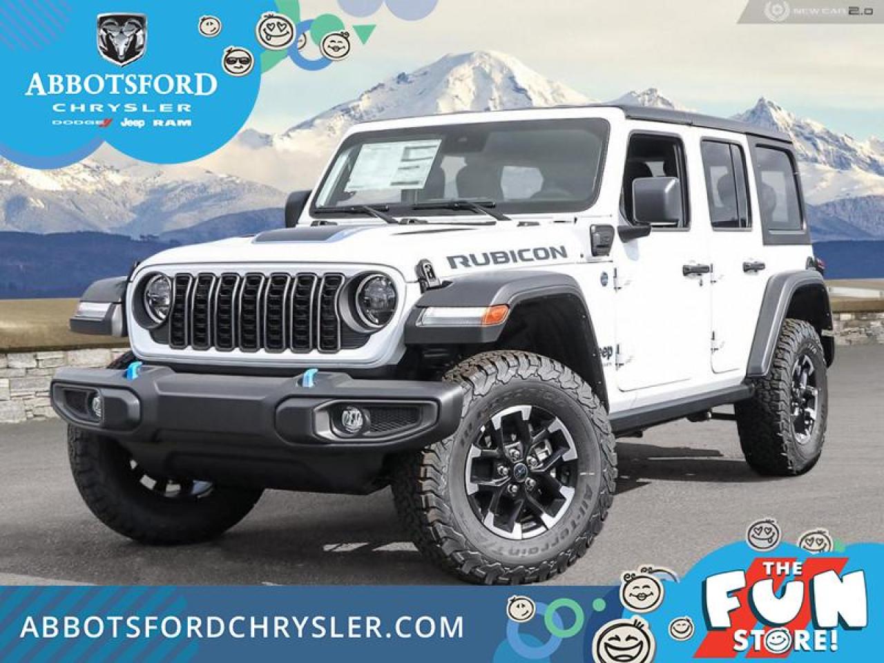 New 2024 Jeep Wrangler 4xe Rubicon  -  Hybrid -  Fast Charging - $248.96 /Wk for sale in Abbotsford, BC