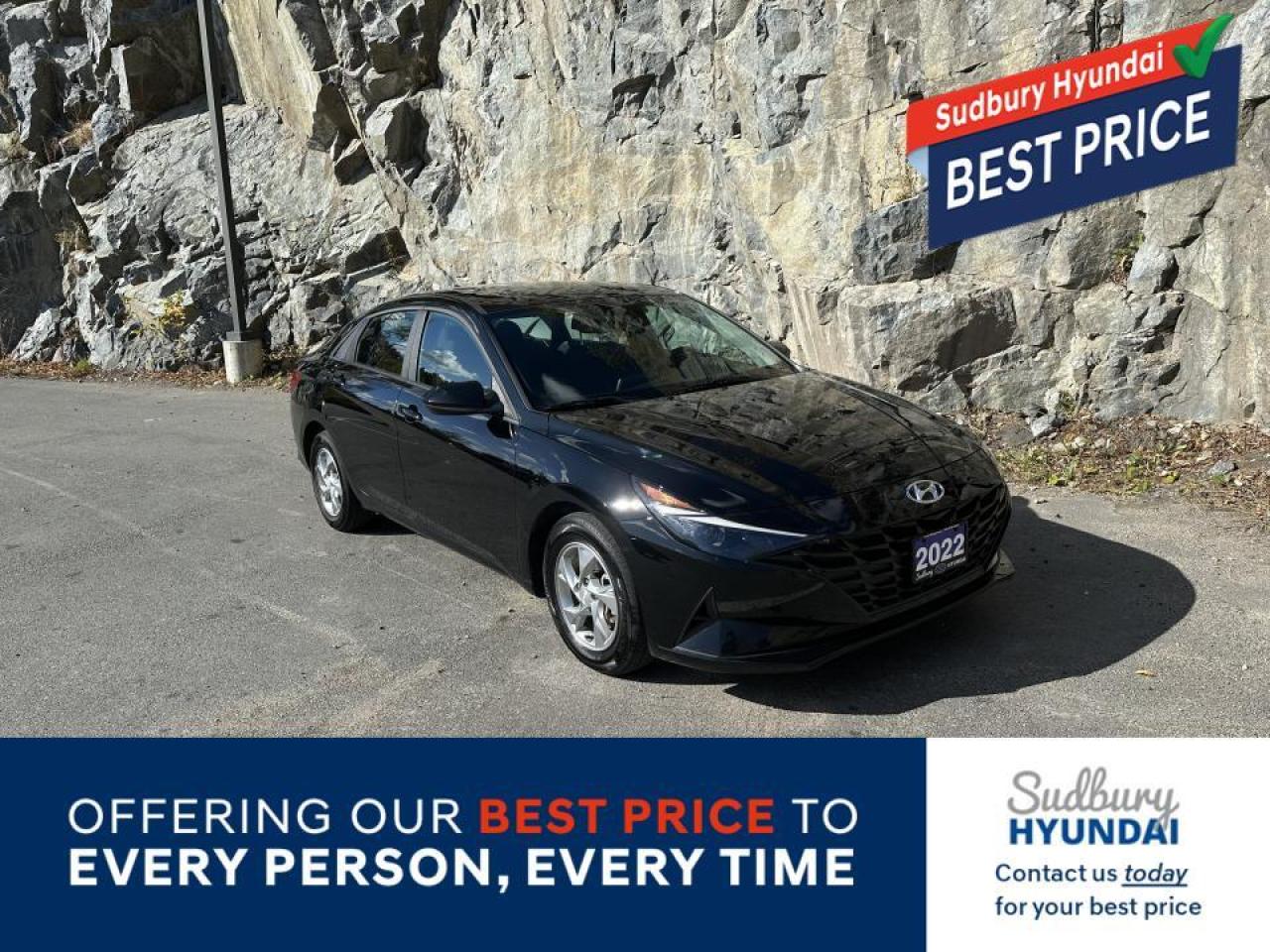 <p> and fuel efficiency. Heres a brief description of this particular trim level:

Exterior: The 2022 Hyundai Elantra Essential Manual features a sleek and modern design with sharp lines and a distinctive front grille. It typically comes with 15-inch steel wheels with covers and halogen headlights. Its available in a variety of colors to suit your preference.

Interior: Inside the cabin</p>
<p> youll find a comfortable and well-designed interior. The Essential trim may include cloth upholstery</p>
<p> and a 4-speaker sound system. The manual transmission gives drivers more control over their gear selection.

Engine and Performance: The Essential Manual trim is usually equipped with a 2.0-liter four-cylinder engine that produces around 147 horsepower and is paired with a 6-speed manual transmission. This setup provides a more engaging driving experience for those who prefer manual gear shifting.

Fuel Efficiency: The 2022 Elantra is known for its excellent fuel efficiency</p>
<p> and the manual transmission option typically enhances this aspect. It should deliver competitive fuel economy figures</p>
<p> making it a cost-effective choice for daily commuting and long-distance driving.

Safety Features: Hyundai typically equips the Elantra with a suite of safety features</p>
<p> and more. These features are designed to enhance the safety of both the driver and passengers.

Space and Comfort: Despite being a compact sedan</p>
<p> the Elantra usually offers a comfortable and spacious interior for its segment. It can comfortably seat up to five passengers</p>
<p> and the rear seats often have a 60/40 split-folding feature to expand cargo space when needed.

Price: The Essential Manual trim of the 2022 Hyundai Elantra is usually one of the more affordable options in the Elantra lineup</p>
<p> making it an attractive choice for budget-conscious buyers.

Our used vehicle pricing is updated daily to ensure that you are being offered a competitive price as compared to similar vehicles across the province. When you buy from Sudbury Hyundai you know that you are getting the best possible price</p>
<a href=http://www.sudburyhyundai.com/used/Hyundai-Elantra-2022-id9984966.html>http://www.sudburyhyundai.com/used/Hyundai-Elantra-2022-id9984966.html</a>