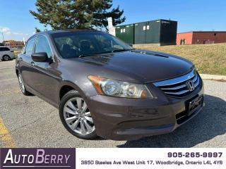 <p><p><strong>2011 Honda Accord EX-L Brown On Black Leather Interior </strong></p><p> 2.4L  V4 <span></span><span> Front Wheel Drive </span><span> Auto  A/C </span><span> Dual-Zone Automatic Climate Control </span><span> Power Seats </span><span> Leather Interior </span><span></span><span> Heated Front Seats</span><span> <span> </span>Power Options </span><span> Steering Wheel Mounted Controls </span><span></span><span> Bluetooth </span><span></span><span> AUX Input </span><span></span><span> USB Input</span><span> </span><span> Proximity Keys </span><span> Alloy Wheels </span><span><span> </span>Fog Lights </span></p><p><span><br></span></p><p><span>*** Fully Certified ***</span><br></p><p><span><strong>*** ONLY 175,548 KM ***</strong></span></p><p><br></p><p><span><strong>CARFAX REPORT:</strong> <a href=https://vhr.carfax.ca/?id=pzVrXzSDR0Q9wbU5tpN0voqB9ctluLNi>https://vhr.carfax.ca/?id=pzVrXzSDR0Q9wbU5tpN0voqB9ctluLNi</a><span id=jodit-selection_marker_1696006234794_2376122585669711 data-jodit-selection_marker=start style=line-height: 0; display: none;></span></span></p><br></p> <span id=jodit-selection_marker_1689009751050_8404320760089252 data-jodit-selection_marker=start style=line-height: 0; display: none;></span>