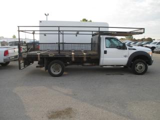 <p>F550.12 Ft. flat bed with fold down sides.ratchet tie downs.trailer tow with brake.chrome pkg.6.7 turbo power stroke diesel 4X4.former daily rental.call john gower 877 217 0643.cell 519 657 8497.email john@bennettfleet.com </p>