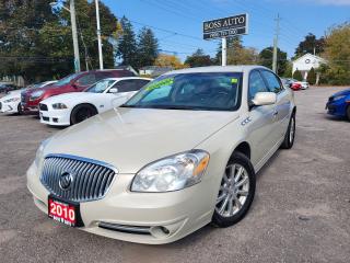<p><span style=font-family: Segoe UI, sans-serif; font-size: 18px;>VERY WELL BUILT TAN ON BEIGE FULL SIZE BUICK SEDAN WITH GOOD MILEAGE, EQUIPPED WITH THE EVER RELIABLE 6 CYLINDER 3.9L OHV ENGINE, LOADED W/ POWER SEATS, ANTI CORROSION MODULE, POWER LOCKS/WINDOWS AND MIRRORS, BLUETOOTH CONNECTION, KEYLESS ENTRY, AUTOMATIC HEADLIGHTS, ON STAR EMERGENCY ASSIST, AUX INPUT, AM/FM/CD RADIO, AIR CONDITIONING, WARRANTY AND MORE! This vehicle comes certified with all-in pricing excluding HST tax and licensing. Also included is a complimentary 36 days complete coverage safety and powertrain warranty, and one year limited powertrain warranty. Please visit www.bossauto.ca for more details!</span></p>