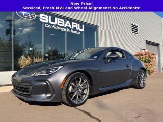 New Price!Serviced, Fresh MVI and Wheel Alignment! No Accidents!Magnetite Gray Metallic 2023 Subaru BRZ Sport-Tech RWD Close-Ratio 6-Speed Manual 2.4L 4-Cylinder DOHC 16VValue Market Pricing, No Accidents, 8 Speakers, ABS brakes, Air Conditioning, Alloy wheels, Apple CarPlay/Android Auto, Exterior Parking Camera Rear, Fully automatic headlights, Heated door mirrors, Heated front seats, Leather steering wheel, Leather Upholstery w/Ultrasuede Inserts, Steering wheel mounted audio controls, Variably intermittent wipers.Certification Program Details: 85 Point Inspection Fresh Oil Change Brake Inspection Tire Inspection Fresh 1 Year MVI Full Detail Free Carfax Report Full Tank of Gas Certified TechniciansFair Market Pricing * No Pressure Sales Environment * Access to over 2000 used vehicles * Free Carfax with every car * Our highly skilled and experienced team will ensure that your vehicle is in excellent condition and looking fantastic!!Steele Auto Group is the most diversified group of automobile dealerships in Atlantic Canada, with 34 dealerships selling 27 brands and an employee base of over 1000. Sales are up by double digits over last year and the plan going forward is to expand further into Atlantic Canada.
