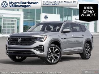 <b>Leather Seats!</b><br> <br> <br> <br>  This 2024 Volkswagen Atlas is a spacious SUV engineered for long hauls, with clever safety and driver assistance packages. <br> <br>This 2024 Volkswagen Atlas is a premium family hauler that offers voluminous space for occupants and cargo, comfort, sophisticated safety and driver-assist technology. The exterior sports a bold design, with an imposing front grille, coherent body lines, and a muscular stance. On the inside, trim pieces are crafted with premium materials and carefully put together to ensure rugged build quality, with straightforward control layouts, ergonomic seats, and an abundance of storage space. With a bevy of standard safety technology that inspires confidence, this 2024 Volkswagen Atlas is an excellent option for a versatile and capable family SUV.<br> <br> This silver bird metallic SUV  has an automatic transmission and is powered by a  2.0L I4 16V GDI DOHC Turbo engine.<br> <br> Our Atlass trim level is Execline 2.0 TSI. This range topping Exceline trim rewards you with awesome standard features such as a 360-camera system, a panoramic sunroof, harman/kardon premium audio, integrated navigation, and leather seating upholstery. Also standard include a power liftgate for rear cargo access, heated and ventilated front seats, a heated steering wheel, remote engine start, adaptive cruise control, and a 12-inch infotainment system with Car-Net mobile hotspot internet access, Apple CarPlay and Android Auto. Safety features also include blind spot detection, lane keeping assist with lane departure warning, front and rear collision mitigation, park distance control, and autonomous emergency braking. This vehicle has been upgraded with the following features: Leather Seats.  This is a demonstrator vehicle driven by a member of our staff and has just 7000 kms.<br><br> <br>To apply right now for financing use this link : <a href=https://www.barrhavenvw.ca/en/form/new/financing-request-step-1/44 target=_blank>https://www.barrhavenvw.ca/en/form/new/financing-request-step-1/44</a><br><br> <br/>    5.99% financing for 84 months. <br> Buy this vehicle now for the lowest bi-weekly payment of <b>$438.10</b> with $0 down for 84 months @ 5.99% APR O.A.C. ( Plus applicable taxes -  $840 Documentation fee. Cash purchase selling price includes: Tire Stewardship ($20.00), OMVIC Fee ($12.50). (HST) are extra. </br>(HST), licence, insurance & registration not included </br>    ).  Incentives expire 2024-05-31.  See dealer for details. <br> <br> <br>LEASING:<br><br>Estimated Lease Payment: $387 bi-weekly <br>Payment based on 5.49% lease financing for 60 months with $0 down payment on approved credit. Total obligation $50,323. Mileage allowance of 16,000 KM/year. Offer expires 2024-05-31.<br><br><br>We are your premier Volkswagen dealership in the region. If youre looking for a new Volkswagen or a car, check out Barrhaven Volkswagens new, pre-owned, and certified pre-owned Volkswagen inventories. We have the complete lineup of new Volkswagen vehicles in stock like the GTI, Golf R, Jetta, Tiguan, Atlas Cross Sport, Volkswagen ID.4 electric vehicle, and Atlas. If you cant find the Volkswagen model youre looking for in the colour that you want, feel free to contact us and well be happy to find it for you. If youre in the market for pre-owned cars, make sure you check out our inventory. If you see a car that you like, contact 844-914-4805 to schedule a test drive.<br> Come by and check out our fleet of 50+ used cars and trucks and 110+ new cars and trucks for sale in Nepean.  o~o