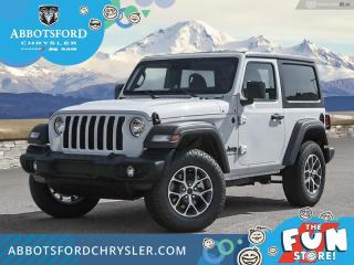 <br> <br>  This ultra capable Jeep Wrangler was built to be tough and reliable, with next level comfort and convenience. <br> <br>No matter where your next adventure takes you, this Jeep Wrangler is ready for the challenge. With advanced traction and handling capability, sophisticated safety features and ample ground clearance, the Wrangler is designed to climb up and crawl over the toughest terrain. Inside the cabin of this Wrangler offers supportive seats and comes loaded with the technology you expect while staying loyal to the style and design youve come to know and love.<br> <br> This bright white SUV  has a 8 speed automatic transmission and is powered by a  270HP 2.0L 4 Cylinder Engine.<br> <br> Our Wranglers trim level is Sport S. This off-road icon in the Sport S trim comes standard with aluminum wheels, tow equipment that includes trailer sway control, front and rear tow hooks, front fog lamps, and a manual convertible top with fixed rollover protection. Occupants are treated front and rear illuminated cupholders, air conditioning, an 8-speaker audio system, and a 12.3-inch infotainment screen powered by Uconnect 5W, with smartphone integration and mobile hotspot internet access. Additional features include cruise control, a rearview camera, and even more. This vehicle has been upgraded with the following features: 2.0l I4 Dohc Di Turbo Engine W/ Ess, 17 Inch Aluminum Wheels, Black 3-piece Hard Top. <br><br> View the original window sticker for this vehicle with this url <b><a href=http://www.chrysler.com/hostd/windowsticker/getWindowStickerPdf.do?vin=1C4PJXAN9RW102003 target=_blank>http://www.chrysler.com/hostd/windowsticker/getWindowStickerPdf.do?vin=1C4PJXAN9RW102003</a></b>.<br> <br/>    5.99% financing for 96 months. <br> Buy this vehicle now for the lowest weekly payment of <b>$193.59</b> with $0 down for 96 months @ 5.99% APR O.A.C. ( taxes included, Plus applicable fees   ).  Incentives expire 2024-04-30.  See dealer for details. <br> <br>Abbotsford Chrysler, Dodge, Jeep, Ram LTD joined the family-owned Trotman Auto Group LTD in 2010. We are a BBB accredited pre-owned auto dealership.<br><br>Come take this vehicle for a test drive today and see for yourself why we are the dealership with the #1 customer satisfaction in the Fraser Valley.<br><br>Serving the Fraser Valley and our friends in Surrey, Langley and surrounding Lower Mainland areas. Abbotsford Chrysler, Dodge, Jeep, Ram LTD carry premium used cars, competitively priced for todays market. If you don not find what you are looking for in our inventory, just ask, and we will do our best to fulfill your needs. Drive down to the Abbotsford Auto Mall or view our inventory at https://www.abbotsfordchrysler.com/used/.<br><br>*All Sales are subject to Taxes and Fees. The second key, floor mats, and owners manual may not be available on all pre-owned vehicles.Documentation Fee $699.00, Fuel Surcharge: $179.00 (electric vehicles excluded), Finance Placement Fee: $500.00 (if applicable)<br> Come by and check out our fleet of 80+ used cars and trucks and 130+ new cars and trucks for sale in Abbotsford.  o~o