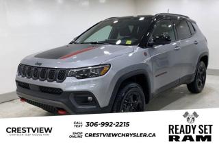 JEEP COMPASS TRAILHAWK 4X4 Check out this vehicles pictures, features, options and specs, and let us know if you have any questions. Helping find the perfect vehicle FOR YOU is our only priority.P.S...Sometimes texting is easier. Text (or call) 306-994-7040 for fast answers at your fingertips!This Jeep Compass boasts a Intercooled Turbo Regular Unleaded I-4 2.0 L/122 engine powering this Automatic transmission. TWO-TONE PAINT W/GLOSS BLACK ROOF, TRANSMISSION: 8-SPEED AUTOMATIC, SUN & SOUND GROUP.* This Jeep Compass Features the Following Options *QUICK ORDER PACKAGE 29H TRAILHAWK ELITE , ENGINE: 2.0L DOHC I-4 DI TURBO, BLACK W/RUBY RED ACCENT, PREMIUM LEATHER-FACED BUCKET SEATS, BLACK, BILLET SILVER METALLIC, Wheels: 17 x 6.5 Painted Black Aluminum, Vinyl Door Trim Insert, Transmission w/Driver Selectable Mode and Autostick Sequential Shift Control, Trailer Sway Control, Tires: 215/65R17 BSW AS On/Off Road.* Stop By Today *A short visit to Crestview Chrysler (Capital) located at 601 Albert St, Regina, SK S4R2P4 can get you a trustworthy Compass today!