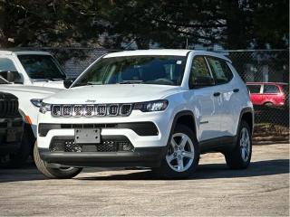 Striking in looks and function, our New2024 Jeep Compass Sport 4X4 is a compact SUV thats ready to conquer your days in Bright White! Motivated by a TurboCharged 2.0 Litre 4 Cylinder offering 200hp to an 8 Speed Automatic transmission thats tuned for trail-friendly performance. This Four Wheel Drive SUV also features a Selec-Terrain system for sure-footed capability in rugged conditions, and it sees approximately 7.4L/100km on the highway. Eye-catching details amplify the exterior design with LED lighting, alloy wheels, bold body cladding, and heated power mirrors.  Take your place behind the wheel of our Sport cabin that supplies supportive cloth seats, a multifunction steering wheel, air conditioning, power accessories, cruise control, keyless entry, and pushbutton ignition. An intelligent suite of infotainment technologies is at your service with a 7-inch driver display, a 10.1-inch touchscreen, WiFi compatibility, Android Auto®/Apple CarPlay®, voice recognition, Bluetooth®, and a six-speaker sound system.  You can relax as you roam the world, knowing smart Jeep safety measures include automatic braking, active lane management, blind-spot monitoring, hill-start assist, a rearview camera, forward collision warning, a driver attention monitor, tire-pressure monitoring, and more. You can find your way to better driving with our Compass Sport! Save this Page and Call for Availability. We Know You Will Enjoy Your Test Drive Towards Ownership!