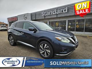 <b>Sunroof,  Navigation,  Leather Seats,  Premium Sound Package,  Bluetooth!</b><br> <br>  Compare at $23999 - Our Price is just $19626! <br> <br>   This Nissan Murano is a smart choice if you want an upscale crossover without having to step up to a luxury brand. This  2015 Nissan Murano is fresh on our lot in Swift Current. <br> <br>The 2015 Nissan Murano SL is a midsize crossover SUV that offers a comfortable and stylish ride with a range of features and options. Heres a brief description of the 2015 Nissan Murano SL:<br><br>Exterior:<br><br>The Murano SL features a sleek and modern exterior design with distinctive styling elements.<br>It typically comes with 18-inch alloy wheels, power liftgate, and roof rails for added utility.<br><br>Engine and Performance:<br><br>The 2015 Murano SL is equipped with a 3.5-liter V6 engine, which produces around 260 horsepower and is paired with a continuously variable transmission (CVT).<br>The CVT provides a smooth and efficient driving experience, and it is available in either front-wheel drive (FWD) or all-wheel drive (AWD) configurations.<br><br>Interior and Comfort:<br><br>The interior of the Murano SL is known for its high-quality materials, comfortable seating, and a spacious cabin.<br>Leather upholstery is standard in the SL trim, and it offers a power-adjustable drivers seat and heated front seats.<br>The rear seats are also comfortable and offer ample legroom and headroom for passengers.<br><br>Technology and Infotainment:<br><br>The 2015 Murano SL is equipped with a range of tech and infotainment features, including Nissans touchscreen infotainment system.<br>Standard features often include navigation, a premium Bose audio system, Bluetooth connectivity, and USB ports.<br>The vehicle may also come with advanced safety features such as blind-spot monitoring, rearview camera, and forward collision warning.<br><br>Cargo and Storage:<br><br>The Murano offers a good amount of cargo space, with a spacious rear cargo area that can be expanded by folding down the rear seats.<br>The vehicles interior storage options are also well-thought-out, including various storage compartments and cupholders.<br><br>Fuel Economy:<br><br>The 2015 Murano SL typically offers reasonable fuel efficiency for its class, with the exact numbers varying depending on the drivetrain and driving conditions.<br><br>Please note that specific features and options may vary based on the exact configuration and any optional packages that were added to the vehicle. Its always a good idea to check the exact specifications of the specific Murano SL youre interested in to get a complete overview of its features.<br> <br>To apply right now for financing use this link : <a href=https://www.standardnissan.ca/finance/apply-for-financing/ target=_blank>https://www.standardnissan.ca/finance/apply-for-financing/</a><br><br> <br/><br>Why buy from Standard Nissan in Swift Current, SK? Our dealership is owned & operated by a local family that has been serving the automotive needs of local clients for over 110 years! We rely on a reputation of fair deals with good service and top products. With your support, we are able to give back to the community. <br><br>Every retail vehicle new or used purchased from us receives our 5-star package:<br><ul><li>*Platinum Tire & Rim Road Hazzard Coverage</li><li>**Platinum Security Theft Prevention & Insurance</li><li>***Key Fob & Remote Replacement</li><li>****$20 Oil Change Discount For As Long As You Own Your Car</li><li>*****Nitrogen Filled Tires</li></ul><br>Buyers from all over have also discovered our customer service and deals as we deliver all over the prairies & beyond!#BetterTogether<br> Come by and check out our fleet of 40+ used cars and trucks and 40+ new cars and trucks for sale in Swift Current.  o~o