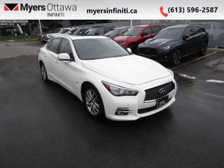 Compare at $26252 - Our Price is just $25487! <br> <br>   This Infiniti Q50 is a powerful, well-equipped sport sedan. This  2017 INFINITI Q50 is for sale today in Ottawa. <br> <br>Make a powerful statement with this beautiful Infiniti Q50. Its head-turning design is backed up by impressive performance from the responsive engine to the competent handling. Inside, youll be welcomed with premium materials and modern technology. If you want a luxury sedan that wont blend in with the mundane, this exciting, yet dignified Infiniti Q50 is a top choice. This  sedan has 89,210 kms. Its  white in colour  . It has an automatic transmission and is powered by a  300HP 3.0L V6 Cylinder Engine.  It may have some remaining factory warranty, please check with dealer for details. <br> <br>To apply right now for financing use this link : <a href=https://www.myersinfiniti.ca/finance/ target=_blank>https://www.myersinfiniti.ca/finance/</a><br><br> <br/><br> Buy this vehicle now for the lowest bi-weekly payment of <b>$288.47</b> with $0 down for 60 months @ 11.00% APR O.A.C. ( taxes included, and licensing fees   ).  See dealer for details. <br> <br>*LIFETIME ENGINE TRANSMISSION WARRANTY NOT AVAILABLE ON VEHICLES WITH KMS EXCEEDING 140,000KM, VEHICLES 8 YEARS & OLDER, OR HIGHLINE BRAND VEHICLE(eg. BMW, INFINITI. CADILLAC, LEXUS...)<br> Come by and check out our fleet of 30+ used cars and trucks and 100+ new cars and trucks for sale in Ottawa.  o~o
