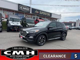 <b>FULLY EQUIPPED !! HEATED + COOLED FRONT SEATS, LEATHER, HEATED STEERING WHEEL, LANE DEPARTURE WARNING W/ KEEPING, BLIND SPOT, ADAPTIVE CRUISE CONTROL, PANORAMIC SUNROOF, POWER LIFTGATE, 360 CAMERA, 19-INCH ALLOY WHEELS</b><br>      This  2020 Hyundai Tucson is for sale today. <br> <br>2020 Hyundai Tucson is more than just a sport utility vehicle, its the SUV thats always up for your adventures. With innovative features to keep you connected like standard Apple CarPlay and Android Auto smartphone connectivity, capable and efficient performance and heaps of built-in safety features, its always ready when you are. This 2020 Hyundai Tucson is ready to show you what an affordable family SUV should be.This  SUV has 88,146 kms. Its  black in colour  . It has an automatic transmission and is powered by a  181HP 2.4L 4 Cylinder Engine. <br> <br> Our Tucsons trim level is Ultimate. This Ultimate trim is the top level and offers everything you need in an SUV. Features include larger aluminum wheels, adaptive cruise control, forward collision warning with pedestrian detection, a larger 8 inch colour touch screen with navigation, high beam assist and ventilated leather seats. The passenger and driver seats are powered for added comfort and it also comes with a premium Infinity audio system, power liftgate, a large panoramic sunroof and so much more.<br> <br>To apply right now for financing use this link : <a href=https://www.cmhniagara.com/financing/ target=_blank>https://www.cmhniagara.com/financing/</a><br><br> <br/><br>Trade-ins are welcome! Financing available OAC ! Price INCLUDES a valid safety certificate! Price INCLUDES a 60-day limited warranty on all vehicles except classic or vintage cars. CMH is a Full Disclosure dealer with no hidden fees. We are a family-owned and operated business for over 30 years! o~o