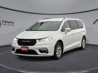 <b>Leather Seats,  Power Sliding Doors,  Power Liftgate,  Heated Seats,  Blind Spot Detection!</b><br> <br> Previous Daily Rental*<br><br> Built with comfort and utility in mind, this Pacifica doesnt just make family trips tolerable, it makes them memorable. This  2021 Chrysler Pacifica is for sale today in Sudbury. <br> <br>Designed for the family on the go, this 2021 Chrysler Pacifica is loaded with clever, luxurious features that will make it feel like a second home on the road. Far more than your moms old minivan, this Pacifica will feel modern, sleek, and cool enough to still impress the neighbors. If you need a minivan for your growing family, but still want something that feels like a luxury sedan, then this Pacifica is for you.This  van has 105,566 kms. Its  white in colour  . It has an automatic transmission and is powered by a  3.6L V6 24V MPFI DOHC engine.  <br> <br> Our Pacificas trim level is Touring-L. This amazing minivan comes with remote start, heated leather steering wheel with audio and cruise controls, heated leather seats, LED taillamps, fog lights, an auto dimming rear view mirror, automatic tri zone climate control, aluminum wheels, a roof rack system, dual power sliding doors, a power liftgate, power driver seat with Advance n Return easy entry, rear reading lamps, ambient lighting, upgraded suspension, automatic headlamps, 2nd and 3rd row Stow n Go folding seats with in floor storage, heated power mirrors, steering wheel cruise and audio control, a rotary E-shift dial, active noise cancellation, proximity and keyless entry, and a rear view camera. For the ultimate in connectivity get ready for Uconnect 4 infotainment system with a 7 inch touchscreen, Apple CarPlay and Android Auto compatibility, SiriusXM, Bluetooth hands free communication and streaming audio, USB and aux jack, and a 6 speaker sound system.<br> This vehicle has been upgraded with the following features: Leather Seats,  Power Sliding Doors,  Power Liftgate,  Heated Seats,  Blind Spot Detection,  Apple Carplay,  Android Auto. <br> To view the original window sticker for this vehicle view this <a href=http://www.chrysler.com/hostd/windowsticker/getWindowStickerPdf.do?vin=2C4RC1BG0MR583051 target=_blank>http://www.chrysler.com/hostd/windowsticker/getWindowStickerPdf.do?vin=2C4RC1BG0MR583051</a>. <br/><br> <br>To apply right now for financing use this link : <a href=https://www.palladinohonda.com/finance/finance-application target=_blank>https://www.palladinohonda.com/finance/finance-application</a><br><br> <br/><br>Palladino Honda is your ultimate resource for all things Honda, especially for drivers in and around Sturgeon Falls, Elliot Lake, Espanola, Alban, and Little Current. Our dealership boasts a vast selection of high-class, top-quality Honda models, as well as expert financing advice and impeccable automotive service. These factors arent what set us apart from other dealerships, though. Rather, our uncompromising customer service and professionalism make every experience unforgettable, and keeps drivers coming back. The advertised price is for financing purchases only. All cash purchases will be subject to an additional surcharge of $2,501.00. This advertised price also does not include taxes and licensing fees.<br> Come by and check out our fleet of 110+ used cars and trucks and 60+ new cars and trucks for sale in Sudbury.  o~o