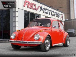 RARE FIND!!! 1972 Volkswagen Beetle<br/>  <br/> Vehicle is in great shape! <br/> Manual <br/> Custom rear wheels <br/> Certified and ready to go! Get it before its gone! <br/> <br/>  <br/> This vehicle has travelled 132,00 MILES. <br/> <br/>  <br/> *** NO additional fees except for taxes and licensing! *** <br/> <br/>  <br/> *** 100-point inspection on all our vehicles & always detailed inside and out *** <br/> <br/>  <br/> RevMotors is at your service to ensure you find the right car for YOU. Even if we do not have it in our inventory, we are more than happy to find you the vehicle that you are looking for. Give us a call at 613-791-3000 or visit us online at www.revmotors.ca <br/> <br/>  <br/> a nous donnera du plaisir de vous servir en Franais aussi! <br/> <br/>  <br/> CERTIFICATION * All our vehicles are sold Certified and E-Tested for the province of Ontario (Quebec Safety Available, additional charges may apply) <br/> FINANCING AVAILABLE * RevMotors offers competitive finance rates through many of the major banks. Should you feel like youve had credit issues in the past, we have various financing solutions to get you on the road.  We accept No Credit - New Credit - Bad Credit - Bankruptcy - Students and more!! <br/> EXTENDED WARRANTY * For your peace of mind, if one of our used vehicles is no longer covered under the manufacturers warranty, RevMotors will provide you with a 6 month / 6000KMS Limited Powertrain Warranty. You always have the options to upgrade to more comprehensive coverage as well. Well be more than happy to review the options and chose the coverage thats right for you! <br/> TRADES * Do you have a Trade-in? We offer competitive trade in offers for your current vehicle! <br/> SHIPPING * We can ship anywhere across Canada. Give us a call for a quote and we will be happy to help! <br/> <br/>  <br/> Buy with confidence knowing that we always have your best interests in mind! <br/>