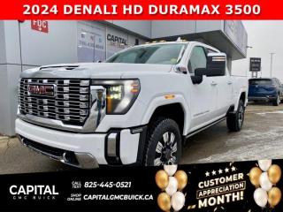 Take a look at this 2024 Sierra 3500HD Duramax Denali! Fully loaded including the Denali Reserve Package, 360 Cam, Heated front and Rear Seats, Heated Steering, Ventilated Seats, BODY COLOUR ARCH MOULDINGS, Rear Streaming Mirror, 5th Wheel Prep Package, and so much more... CALL NOW.Ask for the Internet Department for more information or book your test drive today! Text (or call) 780-435-4000 for fast answers at your fingertips!Disclaimer: All prices are plus taxes & include all cash credits & loyalties. See dealer for details. AMVIC Licensed Dealer # B1044900