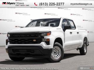 <br> <br>  This 2024 Silverado 1500 is engineered for ultra-premium comfort, offering high-tech upgrades, beautiful styling, authentic materials and thoughtfully crafted details. <br> <br>This 2024 Chevrolet Silverado 1500 stands out in the midsize pickup truck segment, with bold proportions that create a commanding stance on and off road. Next level comfort and technology is paired with its outstanding performance and capability. Inside, the Silverado 1500 supports you through rough terrain with expertly designed seats and robust suspension. This amazing 2024 Silverado 1500 is ready for whatever.<br> <br> This summit white Crew Cab 4X4 pickup   has an automatic transmission and is powered by a  355HP 5.3L 8 Cylinder Engine.<br> <br> Our Silverado 1500s trim level is Work Truck. This rugged Silverado Work Truck was built for a no-nonsense, hard working type of person. All work and no play makes for a dull day, so this pickup truck is equipped with the Chevrolet Infotainment 3 System that features Apple CarPlay, Android Auto, and USB charging ports so your crews equipment is always ready to go. Remote keyless entry, power windows, and air conditioning offer modern convenience and comfort, while lane keep assist, automatic emergency braking, intellibeam automatic high beams, and an HD rear view camera keep your crew safe. The useful Teen Driver systems also allows you to track driving habits and restrict certain features once you hand over the keys. This vehicle has been upgraded with the following features: Bedliner, 17 Inch Aluminum Wheels. <br><br> <br>To apply right now for financing use this link : <a href=https://creditonline.dealertrack.ca/Web/Default.aspx?Token=b35bf617-8dfe-4a3a-b6ae-b4e858efb71d&Lang=en target=_blank>https://creditonline.dealertrack.ca/Web/Default.aspx?Token=b35bf617-8dfe-4a3a-b6ae-b4e858efb71d&Lang=en</a><br><br> <br/> Weve discounted this vehicle $4800. See dealer for details. <br> <br><br> Come by and check out our fleet of 40+ used cars and trucks and 150+ new cars and trucks for sale in Ottawa.  o~o
