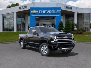 <b>Sunroof, Gooseneck/ 5th Wheel Package!</b><br> <br>   This immensely capable 2024 Silverado 2500HD has everything youre looking for in a heavy-duty truck. <br> <br>This 2024 Silverado 2500HD is highly configurable work truck that can haul a colossal amount of weight thanks to its potent drivetrain. This truck also offers amazing interior features that nestle occupants in comfort and luxury, with a great selection of tech features. For heavy-duty activities and even long-haul trips, the Silverado 2500HD is all the truck youll ever need.<br> <br> This black sought after diesel Crew Cab 4X4 pickup   has an automatic transmission and is powered by a  470HP 6.6L 8 Cylinder Engine.<br> <br> Our Silverado 2500HDs trim level is High Country.  This top of the range 2500HD High Country comes with an incredible amount of luxury and capability. It features premium leather seat with cooling, a remote engine start, wireless charging, a large 8 inch touch screen and navigation, Chevrolet MyLink and voice-activated technology, 12 way power seats with driver memory, exterior assist steps and unique exterior accents. This truck also offers a premium Bose audio system, wireless Apple CarPlay and Android Auto, an HD rear view camera, spray on bedliner, an EZ lift and lower tailgate, power heated exterior mirrors, a leather wrapped steering wheel, forward collision alert, lane keep assist plus Ultrasonic front and rear park assist and so much more. This vehicle has been upgraded with the following features: Sunroof, Gooseneck/ 5th Wheel Package. <br><br> <br>To apply right now for financing use this link : <a href=https://www.taylorautomall.com/finance/apply-for-financing/ target=_blank>https://www.taylorautomall.com/finance/apply-for-financing/</a><br><br> <br/>    5.49% financing for 84 months. <br> Buy this vehicle now for the lowest bi-weekly payment of <b>$741.95</b> with $0 down for 84 months @ 5.49% APR O.A.C. ( Plus applicable taxes -  Plus applicable fees   / Total Obligation of $135037  ).  Incentives expire 2024-04-30.  See dealer for details. <br> <br> <br>LEASING:<br><br>Estimated Lease Payment: $761 bi-weekly <br>Payment based on 9.5% lease financing for 48 months with $0 down payment on approved credit. Total obligation $79,160. Mileage allowance of 20,000 KM/year. Offer expires 2024-04-30.<br><br><br><br> Come by and check out our fleet of 90+ used cars and trucks and 170+ new cars and trucks for sale in Kingston.  o~o