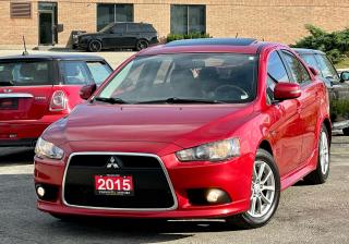 ONE OWNER. CERTIFIED. NO ACCIDENT <br><div>
2015 MITSUBISHI LANCER LIMITED EDITION.

IN GREAT CONDITION DRIVES EXCELLENT AND SMOOTH WITH NO ISSUES. HAS BEEN RUST PROOFED AND OIL SPRAYED ABSOLUTELY NO RUST. 

•BACK UP CAMERA 
•NAVIGATION 
•UPGRADED TOUCH SCREEN 
•SUNROOF 
•HEATED SEATS 
•AND MORE 

ONTARIO LOCAL ONE OWNER VEHICLE SINCE BRAND NEW 

147000 KMs 

# COMES FULLY CERTIFIED. SAFETY CERTIFICATE INCLUDED WITH MULTIPLE POINTS INSPECTION ALONG WITH CARFAX HISTORY REPORT FOR NO EXTRA CHARGE!

# ALL OUR VEHICLES COME WITH 3 MONTHS WARRANTY. UPGRADE TO 3 YEARS AVAILABLE.

PRICE + TAX NO EXTRA OR HIDDEN FEES.

PLEASE CONTACT US TO ARRANGE YOUR APPOINTMENT FOR VIEWING AND TEST DRIVE.

TERMINAL MOTORS 
1421 Speers Rd, Oakville, ON L6L 2X5 </div>