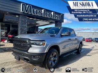 This RAM 1500 BIG HORN, with a 5.7L HEMI V-8 engine engine, features a 8-speed automatic transmission, and generates 22 highway/18 city L/100km. Find this vehicle with only 30 kilometers!  RAM 1500 BIG HORN Options: This RAM 1500 BIG HORN offers a multitude of options. Technology options include: 1 LCD Monitor In The Front, AM/FM/Satellite-Prep w/Seek-Scan, Clock, Aux Audio Input Jack, Steering Wheel Controls, Voice Activation, Radio Data System and External Memory Control, GPS Antenna Input, Radio: Uconnect 3 w/5 Display, grated Voice Command w/Bluetooth.  Safety options include Tailgate/Rear Door Lock Included w/Power Door Locks, Variable Intermittent Wipers, 1 LCD Monitor In The Front, Power Door Locks w/Autolock Feature, Airbag Occupancy Sensor.  Visit Us: Find this RAM 1500 BIG HORN at Muskoka Chrysler today. We are conveniently located at 380 Ecclestone Dr Bracebridge ON P1L1R1. Muskoka Chrysler has been serving our local community for over 40 years. We take pride in giving back to the community while providing the best customer service. We appreciate each and opportunity we have to serve you, not as a customer but as a friend