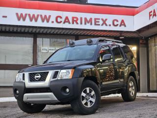 Great Condition Nissan Xterra PRO-4X! Equipped with Roof Rack Mounted Off Road Lights, Fog Lights, Bilstein Off Road Performance Shocks, Skid Plates (Transfer case, Fuel Tank and Oil Pan) Electronic Locking Rear Differential, Hill Descent and Hill Start Assist, 16 Machined-Finished Aluminum Alloys, Rockford Fosgate Premium Sound, Bluetooth, Cruise Control, Power Group, Fog Lights.