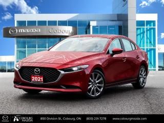 <html><body><div>2021 Mazda Mazda3 GT Red Crystal</div><div>former daily rental, 360-degree View Monitor, Active Driving Display (ADD), Auto-Dimming Frameless Rearview Mirror, Driver's Side Auto-Dimming Exterior Mirrors, Engine Starter Button Ring, Exterior Mirrors w/Reverse Tilt Down Function, Front Parking Sensors, Front Wiper De-Icer, Gloss Black Front Grille, HomeLink Wireless Control System, Horn Pad Ring, Knob Plating Glove Box, Navigation System, Package PR00 w/Premium Package, Premium Package, Raised Fabric Glove Box, Rear Parking Sensors, Smart Brake Support Rear (SBS-R), Traffic Jam Assist (TJA).</div><div> </div><div>Recent Arrival!</div><div> </div><div>premium I4 6-Speed Automatic FWD</div><div> </div><div> </div><div>Cobourg Mazda offers many automotive products and services. When you visit our store, what you can expect is quality both in our selection of pre-owned vehicles and from our world-class sales team. We offer Market Based Pricing.</div></body></html>