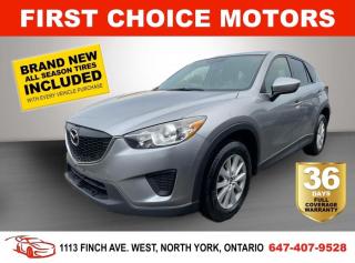 Welcome to First Choice Motors, the largest car dealership in Toronto of pre-owned cars, SUVs, and vans priced between $5000-$15,000. With an impressive inventory of over 300 vehicles in stock, we are dedicated to providing our customers with a vast selection of affordable and reliable options. <br><br>Were thrilled to offer a used 2013 Mazda CX-5 GS, grey color with 236,000km (STK#6680) This vehicle was $10990 NOW ON SALE FOR $8990. It is equipped with the following features:<br>- Automatic Transmission<br>- Bluetooth<br>- Alloy wheels<br>- Power windows<br>- Power locks<br>- Power mirrors<br>- Air Conditioning<br><br>At First Choice Motors, we believe in providing quality vehicles that our customers can depend on. All our vehicles come with a 36-day FULL COVERAGE warranty. We also offer additional warranty options up to 5 years for our customers who want extra peace of mind.<br><br>Furthermore, all our vehicles are sold fully certified with brand new brakes rotors and pads, a fresh oil change, and brand new set of all-season tires installed & balanced. You can be confident that this car is in excellent condition and ready to hit the road.<br><br>At First Choice Motors, we believe that everyone deserves a chance to own a reliable and affordable vehicle. Thats why we offer financing options with low interest rates starting at 7.9% O.A.C. Were proud to approve all customers, including those with bad credit, no credit, students, and even 9 socials. Our finance team is dedicated to finding the best financing option for you and making the car buying process as smooth and stress-free as possible.<br><br>Our dealership is open 7 days a week to provide you with the best customer service possible. We carry the largest selection of used vehicles for sale under $9990 in all of Ontario. We stock over 300 cars, mostly Hyundai, Chevrolet, Mazda, Honda, Volkswagen, Toyota, Ford, Dodge, Kia, Mitsubishi, Acura, Lexus, and more. With our ongoing sale, you can find your dream car at a price you can afford. Come visit us today and experience why we are the best choice for your next used car purchase!<br><br>All prices exclude a $10 OMVIC fee, license plates & registration  and ONTARIO HST (13%)