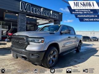 This RAM 1500 BIG HORN, with a 5.7L HEMI V-8 engine engine, features a 8-speed automatic transmission, and generates 22 highway/18 city L/100km. Find this vehicle with only 35 kilometers!  RAM 1500 BIG HORN Options: This RAM 1500 BIG HORN offers a multitude of options. Technology options include: 1 LCD Monitor In The Front, AM/FM/Satellite-Prep w/Seek-Scan, Clock, Aux Audio Input Jack, Steering Wheel Controls, Voice Activation, Radio Data System and External Memory Control, GPS Antenna Input, Radio: Uconnect 3 w/5 Display, grated Voice Command w/Bluetooth.  Safety options include Tailgate/Rear Door Lock Included w/Power Door Locks, Variable Intermittent Wipers, 1 LCD Monitor In The Front, Power Door Locks w/Autolock Feature, Airbag Occupancy Sensor.  Visit Us: Find this RAM 1500 BIG HORN at Muskoka Chrysler today. We are conveniently located at 380 Ecclestone Dr Bracebridge ON P1L1R1. Muskoka Chrysler has been serving our local community for over 40 years. We take pride in giving back to the community while providing the best customer service. We appreciate each and opportunity we have to serve you, not as a customer but as a friend