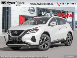 <b>Moonroof,  Navigation,  Power Liftgate,  Remote Start,  Heated Steering Wheel!</b><br> <br> <br> <br>$1000 DISCOUNT<br> <br>This 2024 Nissan Murano offers confident power, efficient usage of fuel and space, and an exciting exterior sure to turn heads. This uber popular crossover does more than settle for good enough. This Murano offers an airy interior that was designed to make every seating position one to enjoy. For a crossover that is more than just good looks and decent power, check out this well designed 2024 Murano. <br> <br> This pearl white SUV  has an automatic transmission and is powered by a  260HP 3.5L V6 Cylinder Engine.<br> <br> Our Muranos trim level is SV. On top of amazing features like a dual panel panoramic moonroof, motion activated power liftgate, remote start with intelligent climate control, a heated steering wheel, and navigation, this SV trim also adds intelligent cruise with distance pacing, intelligent Around View camera, and traffic sign recognition for even more confidence. You deserve a better crossover, and this Murano delivers with the NissanConnect touchscreen infotainment system featuring Android Auto, Apple CarPlay, and a ton more connectivity features. Forward collision warning, emergency braking with pedestrian detection, high beam assist, blind spot detection, and rear parking sensors help inspire confidence on the drive. Heated seats, intelligent key, and multiple displays create an amazing space in your cabin. This vehicle has been upgraded with the following features: Moonroof,  Navigation,  Power Liftgate,  Remote Start,  Heated Steering Wheel,  Heated Seats,  Android Auto. <br><br> <br/> Weve discounted this vehicle $1000.    3.99% financing for 84 months. <br> Payments from <b>$622.99</b> monthly with $0 down for 84 months @ 3.99% APR O.A.C. ( Plus applicable taxes -  $621 Administration fee included. Licensing not included.    ).  Incentives expire 2024-04-30.  See dealer for details. <br> <br> <br>LEASING:<br><br>Estimated Lease Payment: $612/m <br>Payment based on 6.74% lease financing for 60 months with $0 down payment on approved credit. Total obligation $36,729. Mileage allowance of 20,000 KM/year. Offer expires 2024-04-30.<br><br><br>We are proud to regularly serve our clients and ready to help you find the right car that fits your needs, your wants, and your budget.And, of course, were always happy to answer any of your questions.Proudly supporting Ottawa, Orleans, Vanier, Barrhaven, Kanata, Nepean, Stittsville, Carp, Dunrobin, Kemptville, Westboro, Cumberland, Rockland, Embrun , Casselman , Limoges, Crysler and beyond! Call us at (613) 824-8550 or use the Get More Info button for more information. Please see dealer for details. The vehicle may not be exactly as shown. The selling price includes all fees, licensing & taxes are extra. OMVIC licensed.Find out why Myers Orleans Nissan is Ottawas number one rated Nissan dealership for customer satisfaction! We take pride in offering our clients exceptional bilingual customer service throughout our sales, service and parts departments. Located just off highway 174 at the Jean DÀrc exit, in the Orleans Auto Mall, we have a huge selection of New vehicles and our professional team will help you find the Nissan that fits both your lifestyle and budget. And if we dont have it here, we will find it or you! Visit or call us today.<br> Come by and check out our fleet of 50+ used cars and trucks and 90+ new cars and trucks for sale in Orleans.  o~o