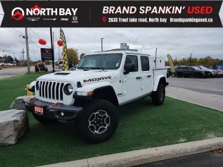 <b>Low Mileage, Heavy Duty Suspension,  Sunroof,  Premium Audio,  Navigation,  Climate Control!</b><br> <br> <b>Out of town? We will pay your gas to get here! Ask us for details!</b><br><br> <br>LOW KM! 3,783 kilometers below market average! Like new but without the new price tag! Get ready to conquer the off-road with this meticulously maintained, high-performance truck that effortlessly combines rugged capability, iconic Jeep style, and modern innovation, setting the stage for your most thrilling adventures! Fully inspected and reconditioned for years of driving enjoyment!<br><br>9 Speakers, Alloy wheels, Apple CarPlay/Android Auto, Auto-dimming Rear-View mirror, Automatic temperature control, Body-Colour 3-Piece Hard Top, Class IV Hitch Receiver, Cold Weather Group, Freedom Panel Storage Bag, Front fog lights, Front Heated Seats, Heated door mirrors, Heated Steering Wheel, Heavy-Duty Engine Cooling, Heavy-Duty Suspension w/Gas Shocks, Leather steering wheel, Manual Rear Sliding Window, ParkView Rear Back-Up Camera, Premium Cloth Seats w/Sport Bolsters, Quick Order Package 24D Mojave, Radio: Uconnect 4C Nav w/8.4 Display, Rear Window Defroster, Remote keyless entry, Trailer Hitch Zoom, Trailer Tow Package. Leather * Heated seats 4WD 8-Speed Automatic Pentastar 3.6L V6 VVT<br><br>At North Bay Chrysler we pride ourselves on providing a personalized experience for each of our valued customers. We offer a wide selection of vehicles, knowledgeable sales and service staff, complete service and parts centre, and competitive all in pricing with no hidden fees or charges! We look forward to seeing you soon.<br><br>*Prices include a $2000 finance credit. Cash Purchases are subject to change. Every reasonable effort is made to ensure the accuracy of the information listed above, but errors happen. We reserve the right to change or amend these offers. The vehicle pricing, incentives, options (including standard equipment), and technical specifications listed, may not match the exact vehicle displayed. All finance pricing listed is O.A.C (on approved credit). Please confirm with a sales representative the accuracy of this information and pricing.<br> To view the original window sticker for this vehicle view this <a href=http://www.chrysler.com/hostd/windowsticker/getWindowStickerPdf.do?vin=1C6JJTEG9PL526667 target=_blank>http://www.chrysler.com/hostd/windowsticker/getWindowStickerPdf.do?vin=1C6JJTEG9PL526667</a>. <br/><br> <br/><br>All in price - No hidden fees or charges! o~o