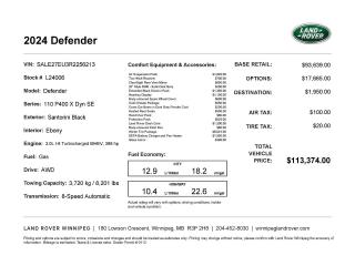 New 2024 Land Rover Defender X-Dynamic SE for sale in Winnipeg, MB