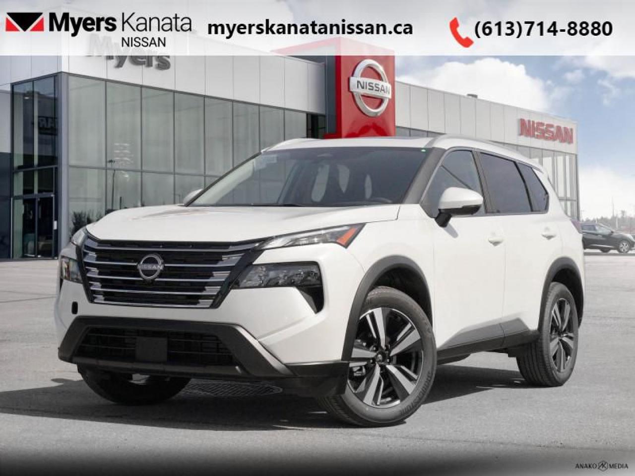 <b>Moonroof,  Power Liftgate,  Adaptive Cruise Control,  Alloy Wheels,  Heated Seats!</b><br> <br> <br> <br>  Thrilling power when you need it and long distance efficiency when you dont, this 2024 Rogue has it all covered. <br> <br>Nissan was out for more than designing a good crossover in this 2024 Rogue. They were designing an experience. Whether your adventure takes you on a winding mountain path or finding the secrets within the city limits, this Rogue is up for it all. Spirited and refined with space for all your cargo and the biggest personalities, this Rogue is an easy choice for your next family vehicle.<br> <br> This everest white p SUV  has an automatic transmission and is powered by a  201HP 1.5L 3 Cylinder Engine.<br> <br> Our Rogues trim level is SV Moonroof. Rogue SV steps things up with a power moonroof, a power liftgate for rear cargo access, adaptive cruise control and ProPilot Assist. Also standard include heated front heats, a heated leather steering wheel, mobile hotspot internet access, proximity key with remote engine start, dual-zone climate control, and an 8-inch infotainment screen with NissanConnect, Apple CarPlay, and Android Auto. Safety features also include lane departure warning, blind spot detection, front and rear collision mitigation, and rear parking sensors. This vehicle has been upgraded with the following features: Moonroof,  Power Liftgate,  Adaptive Cruise Control,  Alloy Wheels,  Heated Seats,  Heated Steering Wheel,  Mobile Hotspot. <br><br> <br/>    4.49% financing for 84 months. <br> Payments from <b>$599.12</b> monthly with $0 down for 84 months @ 4.49% APR O.A.C. ( Plus applicable taxes -  $621 Administration fee included. Licensing not included.    ).  Incentives expire 2025-01-02.  See dealer for details. <br> <br><br> Come by and check out our fleet of 20+ used cars and trucks and 110+ new cars and trucks for sale in Kanata.  o~o