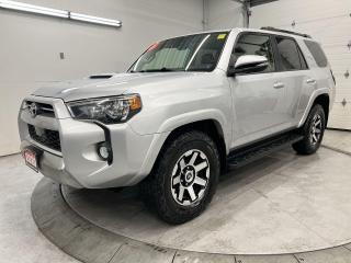 TRD OFF ROAD W/ SUNROOF, HEATED LEATHER SEATS, NAVIGATION, CRAWL CONTROL, PRE-COLLISION SYSTEM, ADAPTIVE CRUISE CONTROL, LANE DEPARTURE ALERT AND 17-IN ALLOYS! Running boards, Apple CarPlay/Android Auto, TRD shift knob, backup camera, tow package, power seats, dual-zone climate control, auto headlights w/ auto highbeams, keyless entry w/ push button start, 400w AC outlet, lever-type transfer case controls, leather-wrapped steering wheel, auto dimming rearview mirror, power sliding rear window, garage door opener and Sirius XM!