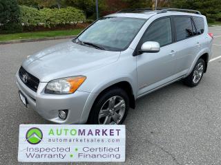 EXCEPTIONALLY CLEAN, BEAUTIFUL AND WEEL KEPT RAV 4 SPORT WITH AWD, HEATED LEATHER, SUNROOF, WARRANTY, FINANCING, INSPECTED & BCAA MEMBERSHIP!<br /><br />Welcome to the Automarket, your community SUV dealership of "YES". We are featuring a 2011 RAV 4 Sport in  stunning condition both inside and out. This SIV is loaded with every feature available. Heated Leather Seats, Power Glass Sunroof, Back Up Camera, V6 Engine, All Wheel Drive and Alloy Wheels.<br /><br />Having been fully inspected, we know that the tires are 90% New and the Brakes are 50% Front and 80% New in the Rear. The oil and the Transmission Fluid has been changed and we have performed a complete detail for your safety and enjoyment. We have records showing engine was replopaced with one at 145,000km. <br /><br />Although this vehicle does have higher mileage, you would never know it by the condition and We have records showing engine was replopaced with one at 145,000km. The Carfax shows excellent service history. and for futurew knowledge be aware this engine runs on a chain not a belt.<br /><br />2 LOCATIONS TO SERVE YOU, BE SURE TO CALL FIRST TO CONFIRM WHERE THE VEHICLE IS PARKED<br />WHITE ROCK 604-542-4970 LANGLEY 604-533-1310 OWNER'S CELL 604-649-0565<br /><br />We are a family owned and operated business since 1983 and we are committed to offering outstanding vehicles backed by exceptional customer service, now and in the future.<br />What ever your specific needs may be, we will custom tailor your purchase exactly how you want or need it to be. All you have to do is give us a call and we will happily walk you through all the steps with no stress and no pressure.<br />WE ARE THE HOUSE OF YES?<br />ADDITIONAL BENFITS WHEN BUYING FROM SK AUTOMARKET:<br />ON SITE FINANCING THROUGH OUR 17 AFFILIATED BANKS AND VEHICLE FINANCE COMPANIES<br />IN HOUSE LEASE TO OWN PROGRAM.<br />EVRY VEHICLE HAS UNDERGONE A 120 POINT COMPREHENSIVE INSPECTION<br />EVERY PURCHASE INCLUDES A FREE POWERTRAIN WARRANTY<br />EVERY VEHICLE INCLUDES A COMPLIMENTARY BCAA MEMBERSHIP FOR YOUR SECURITY<br />EVERY VEHICLE INCLUDES A CARFAX AND ICBC DAMAGE REPORT<br />EVERY VEHICLE IS GUARANTEED LIEN FREE<br />DISCOUNTED RATES ON PARTS AND SERVICE FOR YOUR NEW CAR AND ANY OTHER FAMILY CARS THAT NEED WORK NOW AND IN THE FUTURE.<br />36 YEARS IN THE VEHICLE SALES INDUSTRY<br />A+++ MEMBER OF THE BETTER BUSINESS BUREAU<br />RATED TOP DEALER BY CARGURUS 2 YEARS IN A ROW<br />MEMBER IN GOOD STANDING WITH THE VEHICLE SALES AUTHORITY OF BRITISH COLUMBIA<br />MEMBER OF THE AUTOMOTIVE RETAILERS ASSOCIATION<br />COMMITTED CONTRIBUTER TO OUR LOCAL COMMUNITY AND THE RESIDENTS OF BC This vehicle has been Fully Inspected, Certified and Qualifies for Our Free Extended Warranty.Don't forget to ask about our Great Finance and Lease Rates. We also have a Options for Buy Here Pay Here and Lease to Own for Good Customers in Bad Situations. 2 locations to help you, White Rock and Langley. Be sure to call before you come to confirm the vehicles location and availability or look us up at www.automarketsales.com. White Rock 604-542-4970 and Langley 604-533-1310. Serving Surrey, Delta, Langley, Richmond, Vancouver, all of BC and western Canada. Financing & leasing available. CALL SK AUTOMARKET LTD. 6045424970. Call us toll-free at 1 877 813-6807. $495 Documentation fee and applicable taxes are in addition to advertised prices.<br />LANGLEY LOCATION DEALER# 40038<br />S. SURREY LOCATION DEALER #9987<br />