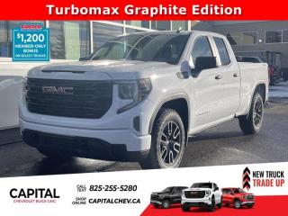 This GMC Sierra 1500 boasts a Turbocharged Gas I4 2.7L/166 engine powering this Automatic transmission. ENGINE, 2.7L TURBOMAX (310 hp [231 kW] @ 5600 rpm, 430 lb-ft of torque [583 Nm] @ 3000 rpm) Includes (KW5) 220-amp alternator.) (STD), Wireless, Apple CarPlay / Wireless Android Auto, Windows, power rear, express down (Not available on Regular Cab models.).*This GMC Sierra 1500 Comes Equipped with These Options *Windows, power front, drivers express up/down, Window, power front, passenger express down, Wi-Fi Hotspot capable (Terms and limitations apply. See onstar.ca or dealer for details.), Wheels, 17 x 8 (43.2 cm x 20.3 cm) painted steel, Silver, Wheel, 17 x 8 (43.2 cm x 20.3 cm) full-size, steel spare, USB Ports, 2, Charge/Data ports located on instrument panel, Transfer case, single speed, electronic Autotrac with push button control (4WD models only), Tires, 255/70R17 all-season, blackwall, Tire, spare 255/70R17 all-season, blackwall (Included with (QBN) 255/70R17 all-season, blackwall tires.), Tire Pressure Monitor System, auto learn includes Tire Fill Alert (does not apply to spare tire).* Visit Us Today *A short visit to Capital Chevrolet Buick GMC Inc. located at 13103 Lake Fraser Drive SE, Calgary, AB T2J 3H5 can get you a tried-and-true Sierra 1500 today!