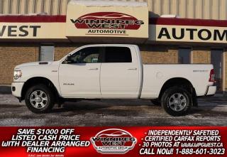 **Cash Price: $53,800. Finance Price: $52,800. (SAVE $1,000 OFF THE LISTED CASH PRICE WITH DEALER ARRANGED FINANCING O.A.C.) Plus PST/GST. NO ADMINISTRATION FEES!! 
 
DONT MISS OUT ON THIS HARD-TO-FIND RAM 3500 BIG HORN SPORT EDITION  4X4. STILL SHOWS AS NEW , VERY WELL EQUIPPED & READY TO GO, CUSTOM ORDERED 2022 RAM 3500 BIG HORN SPORT EDITION CREW CAB 6.4L HEMI V8 WITH MDS AND THE NEW 8-SPEED AUTO TRANSMISSION, 4X4. IT HAS GREAT OPTIONS, GREAT LOOKS AND IS  READY FOR WORK OR PLAY!!!

- 6.4L HEMI V8 Engine 410 hp/429lb-ft of torque (with fuel saver MDS) 
- 8 Speed automatic 
- Auto 4x4 with 2 stage transfer case 
- Ready Alert Braking
- Hill Start Assist
- Electronic Stability Control
- Traction Control
- Power 6 Passenger seating with large center console 
- Power Pedals
- BIG HORN Decor & option Group
- Steering wheel mounted audio controls
- Uconnect 5 with 8.4in display multi Media center
- Google Android Auto/ Apple CarPlay capable
- Bluetooth Handsfree phone and audio
- 4G LTE WiFi hot spot
- Premium audio with AUX & dual USB input
- ParkView Rear BackUp Camera
- Remote keyless entry
- Factory Keyless-Go push button start
- Factory remote Start
- Fold Flat rear Floor with storage bins and in-floor storage bins
- Factory HD Tow package 
- Trailer brake controller 
- Folding & heated towing mirrors  
- Trailer Light Check
- Electronic Roll Mitigation
- Trailer Sway Control
- ParkSense Front and Rear Park Assist System
- Locking tailgate
- Front heavyduty shock absorbers
- Rear heavyduty shock absorbers
- Sport Appearance Package (Painted to match bumpers, grill, handles and more)
- Transfer Case Skid Plate Shield
- Tow hooks / Fog lights
- Factory Spray-In Box Liner
- Sport Aluminum Alloy wheels 
- Read below for more information. 

VERY RARE FIND - EXCEPTIONALLY SHARP & CLEAN WESTERN CANADIAN TRUCK, VERY WELL-EQUIPPED NEW GENERATION CUSTOM 2022 RAM 3500 BIG HORN SPORT EDITION CREW CAB 6.4L HEMI V8 with MDS Fuelsaver and the all new 8-Speed HD Transmission, 4x4 with LOTS of options and extras. Shows near new and is extra sharp in all respects with well cared for kilometers. The 6.4L Hemi V8 produces 410 Horsepower/429 Pound-Feet of torque matched to the new HD 8-speed automatic transmission and auto 4X4 with 2 stage transfer case. Loaded with features and options including the Big Horn Decor Group along with power 6 Passenger seating with large folding center console,  touchscreen Multimedia center, AUX & dual USB input, Hands-free communication with Bluetooth phone and audio streaming, 3.5 inch Multi Functioning gauge cluster, steering wheel mounted audio controls, push button start, Factory remote start, Factory HD Tow Package, Factory Trailer Brake Controller, Folding and heated Flip-out tow mirrors, Sport appearance package, Tow hooks, Spray-in Box liner, Sport Aluminum Alloy wheels and so much more!

Comes with a fresh Manitoba Safety Certification, A Clean, No Accident Western Canadian CarFax history report, the remaining Chrysler Canada factory warranty and we have many unlimited KM warranty options available to choose from. ON SALE NOW (HUGE VALUE!!!) Zero down financing available OAC. Please see dealer for details. Trades accepted. View at Winnipeg West Automotive Group, 5195 Portage Ave. Dealer permit # 4365, Call now 1 (888) 601-3023