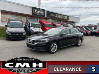<b>LOADED !! REAR CAMERA, COLLISION SENSORS, ADAPTIVE CRUISE CONTROL, BLIND SPOT, CROSS TRAFFIC ALERT, APPLE CARPLAY, ANDROID AUTO, BLUETOOTH, SUNROOF, LEATHER, POWER DRIVER SEAT, HEATED SEATS, DUAL CLIMATE CONTROL, REMOTE START, 17-INCH ALLOY WHEELS</b><br>      This  2021 Volkswagen Passat is for sale today. <br> <br>This  sedan has 85,386 kms. Its  black in colour  . It has an automatic transmission and is powered by a  174HP 2.0L 4 Cylinder Engine. <br> <br> Our Passats trim level is Highline. This Passat Highline takes style and comfort to the next level with larger alloy wheels, autonomous emergency braking, rear traffic alert and a blind spot monitor. You will also get heated front seats, Climatronic dual zone climate control and leatherette seating surfaces. Infotainment is everything youd expect with Android Auto, Apple CarPlay, SiriusXM, App-Connect smartphone integration and a 6 inch touchscreen to control it all. The interior is comfy and well appointed with a leather steering wheel, proximity key for push button start and a remote engine start for those cold winter days. This vehicle has been upgraded with the following features: Back Up Camera, Forward Crash Sensor, Laser Cruise, Blind Spot Sensor, Sunroof, Leather Seats, Heated Front Seats. <br> <br>To apply right now for financing use this link : <a href=https://www.cmhniagara.com/financing/ target=_blank>https://www.cmhniagara.com/financing/</a><br><br> <br/><br>Trade-ins are welcome! Financing available OAC ! Price INCLUDES a valid safety certificate! Price INCLUDES a 60-day limited warranty on all vehicles except classic or vintage cars. CMH is a Full Disclosure dealer with no hidden fees. We are a family-owned and operated business for over 30 years! o~o