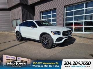 MANUFAKTUR Diamond White Metallic 2022 Mercedes-Benz GLC GLC 300 Coupe 4MATIC 4MATIC 2.0L Turbocharged 9-Speed Automatic<BR><BR><BR>For further information please contact MidTown Ford sales department directly at 204-284-7650. Dealer #9695.