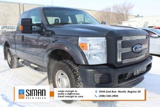 <p><span style=color:#2980b9><strong>WHOLESALE DIVISION - PLEASE CONTACT JENN RICE @ 306-539-0999 FOR MORE INFO!</strong></span></p>

<p>This 2013 FORD F250 XLT SUPERCREW - was locally owned - and company operated. It has been well maintained. It has no major accidents or claims on the CARFAX. It also did just pass a Saskatchewan Commercial Safety and a presale inspection new rear differential, fresh full synthetic oil service.</p>

<p>Like the athletes in the Worlds Strongest Man competition, the entries in the heavy-duty pickup truck segment are constantly trying to outdo their muscle-bound rivals. The 2013 Ford F-250 Super Duty is right there in the thick of it with its impressive towing and payload capacities. The F-250 Super Duty represents a well-rounded package. Of course it has the requisite big rig styling complete with imposing chrome grille and football-sized Blue Oval badge. But this tough Ford truck has a gentler side with its quiet cabin that boasts comfortable seating and plenty of modern amenities to make life on the road easier.</p>

<p>The 2013 Ford F-250 Super Duty comes standard with a 6.2-liter gasoline V8 that produces 385 horsepower and 405 pound-feet of peak torque. Properly equipped, the F-250 Super Duty can tow up to 14,000 pounds with a conventional trailer setup. When configured for fifth-wheel towing, that figure jumps to 16,800 pounds. Maximum payload capacity tops out at 4,240 pounds when properly equipped.</p>

<p>The 2013 Ford F-250 Super Duty comes standard with four-wheel antilock disc brakes, stability control, trailer sway control, hill start assist and side curtain airbags. An integrated trailer brake controller is standard on XLT. Compared to the competition, the 2013 Ford F-250 Super Duty line is noticeably quieter, with wind and road noise pleasantly silenced. The 2014 Ford F250 is the workhorse of the stable, with standard equipment that includes 17-inch steel wheels, a black grille and bumpers, a drop-in bedliner, manual-telescoping trailer tow mirrors, air-conditioning, vinyl floor coverings and upholstery, a 40/20/40-split front bench, a tilt-and-telescoping steering wheel and a two-speaker radio.</p>

<p>The XLT adds a chrome grille and bumpers, heated outside mirrors, cast-aluminum wheels, cruise control, full power accessories, keyless entry, an integrated trailer brake controller, a carpeted floor, cloth upholstery, the Ford Sync voice activation system, lockable storage with a power point under the rear seat and a four-speaker sound system with CD player and auxiliary audio jack.</p>

<p><span style=color:#2980b9><strong>Siman Auto Sales is large enough to make a difference but small enough to care. We are family owned and operated, and have been proudly serving Saskatchewan car buyers since 1998. We offer on site financing, consignment, automotive repair and over 90 preowned vehicles to choose from.</strong></span></p>