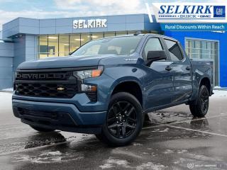 <b>Aluminum Wheels,  Remote Start,  EZ Lift Tailgate,  Forward Collision Alert,  Lane Keep Assist!</b><br> <br> <br> <br>  No matter where you’re heading or what tasks need tackling, there’s a premium and capable Silverado 1500 that’s perfect for you. <br> <br>This 2024 Chevrolet Silverado 1500 stands out in the midsize pickup truck segment, with bold proportions that create a commanding stance on and off road. Next level comfort and technology is paired with its outstanding performance and capability. Inside, the Silverado 1500 supports you through rough terrain with expertly designed seats and robust suspension. This amazing 2024 Silverado 1500 is ready for whatever.<br> <br> This lakeshore blue metallic Crew Cab 4X4 pickup   has an automatic transmission and is powered by a  310HP 2.7L 4 Cylinder Engine.<br> <br> Our Silverado 1500s trim level is Custom. This Silverado 1500 Custom has it all with an amazing balance of style and value. This incredible Chevrolet Custom pickup comes loaded with stylish aluminum wheels, a useful trailer hitch, remote engine start, an EZ Lift tailgate and a 10 way power driver seat. It also includes Chevrolets Infotainment 3 System that features Apple CarPlay, Android Auto, and USB charging ports so your crews equipment is always ready to go. Additional features include remote keyless entry, forward collision warning with automatic braking, lane keep assist, intellibeam automatic headlights, and an HD rear view camera. The useful Teen Driver systems also allows you to track driving habits and restrict certain features once you hand over the keys. This vehicle has been upgraded with the following features: Aluminum Wheels,  Remote Start,  Ez Lift Tailgate,  Forward Collision Alert,  Lane Keep Assist,  Android Auto,  Apple Carplay. <br><br> <br>To apply right now for financing use this link : <a href=https://www.selkirkchevrolet.com/pre-qualify-for-financing/ target=_blank>https://www.selkirkchevrolet.com/pre-qualify-for-financing/</a><br><br> <br/> Weve discounted this vehicle $2584.    2.99% financing for 84 months. <br> Buy this vehicle now for the lowest bi-weekly payment of <b>$377.87</b> with $0 down for 84 months @ 2.99% APR O.A.C. ( Plus applicable taxes -  Plus applicable fees   ).  Incentives expire 2024-02-29.  See dealer for details. <br> <br>Selkirk Chevrolet Buick GMC Ltd carries an impressive selection of new and pre-owned cars, crossovers and SUVs. No matter what vehicle you might have in mind, weve got the perfect fit for you. If youre looking to lease your next vehicle or finance it, we have competitive specials for you. We also have an extensive collection of quality pre-owned and certified vehicles at affordable prices. Winnipeg GMC, Chevrolet and Buick shoppers can visit us in Selkirk for all their automotive needs today! We are located at 1010 MANITOBA AVE SELKIRK, MB R1A 3T7 or via phone at 866-735-5475 .<br> Come by and check out our fleet of 70+ used cars and trucks and 240+ new cars and trucks for sale in Selkirk.  o~o