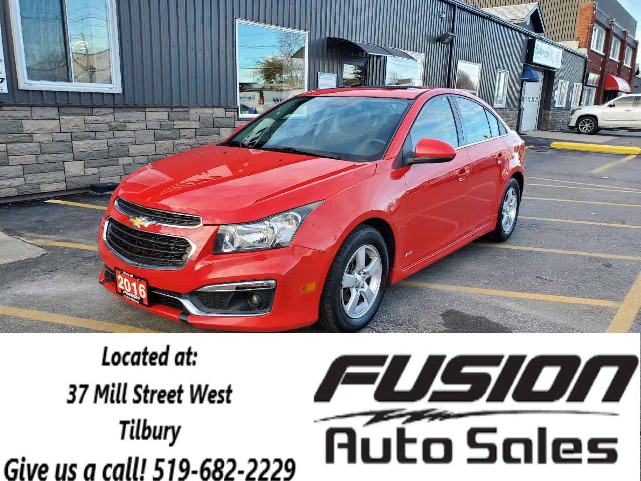 Used 2016 Chevrolet Cruze LT/RS-SUNROOF-REMOTE START-REAR CAMERA-BLUETOOTH for sale in Tilbury, ON