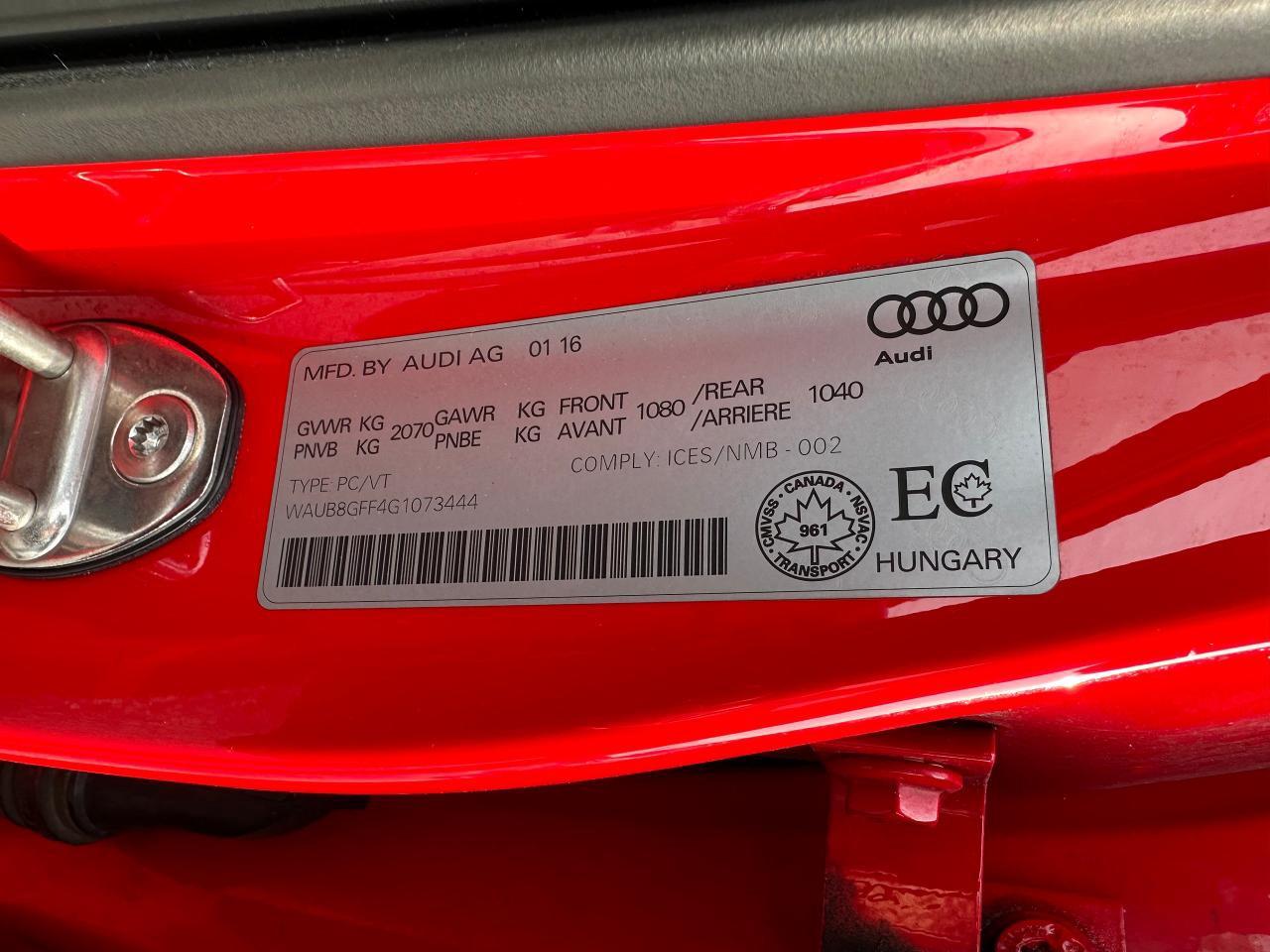 2016 Audi A3 4dr Sdn quattro 2.0T Komfort Photo