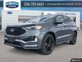 <b>Activex Seats, Ford Co-Pilot360 Assist+, Navigation, Sunroof, 20 inch Aluminum Wheels!</b><br> <br>   With luxury inside, and a bold, distinct style outside, the Ford Edge will stand out in the crowd as much as you do. <br> <br>With meticulous attention to detail and amazing style, the Ford Edge seamlessly integrates power, performance and handling with awesome technology to help you multitask your way through the challenges that life throws your way. Made for an active lifestyle and spontaneous getaways, the Ford Edge is as rough and tumble as you are. Push the boundaries and stay connected to the road with this sweet ride!<br> <br> This carbonized grey metallic SUV  has an automatic transmission and is powered by a  250HP 2.0L 4 Cylinder Engine.<br> <br> Our Edges trim level is ST Line. Taking things to the edge with this ST Line trim, featuring unique gloss-black wheels, a blacked-out grille with trim-specific exterior styling, aggressive exhaust tips, front fog lamps, a numeric keypad for extra security, and supportive ActiveX heated front bucket seats, with power-adjustment and lumbar support. This trim also features a power liftgate for rear cargo access, a key fob with remote engine start and rear parking sensors, a 12-inch capacitive infotainment screen bundled with wireless Apple CarPlay and Android Auto, SiriusXM satellite radio, a 6-speaker audio setup, and 4G mobile hotspot internet connectivity. You and yours are assured of optimum road safety, with blind spot detection, rear cross traffic alert, pre-collision assist with automatic emergency braking, lane keeping assist, lane departure warning, forward collision alert, driver monitoring alert, and a rearview camera with an inbuilt washer. Also standard include proximity keyless entry, dual-zone climate control, 60-40 split front folding rear seats, LED headlights with automatic high beams, and even more. This vehicle has been upgraded with the following features: Activex Seats, Ford Co-pilot360 Assist+, Navigation, Sunroof, 20 Inch Aluminum Wheels, Cold Weather Package, Heated Steering Wheel. <br><br> View the original window sticker for this vehicle with this url <b><a href=http://www.windowsticker.forddirect.com/windowsticker.pdf?vin=2FMPK4J94RBA31174 target=_blank>http://www.windowsticker.forddirect.com/windowsticker.pdf?vin=2FMPK4J94RBA31174</a></b>.<br> <br>To apply right now for financing use this link : <a href=https://www.fortmotors.ca/apply-for-credit/ target=_blank>https://www.fortmotors.ca/apply-for-credit/</a><br><br> <br/><br>Come down to Fort Motors and take it for a spin!<p><br> Come by and check out our fleet of 30+ used cars and trucks and 60+ new cars and trucks for sale in Fort St John.  o~o