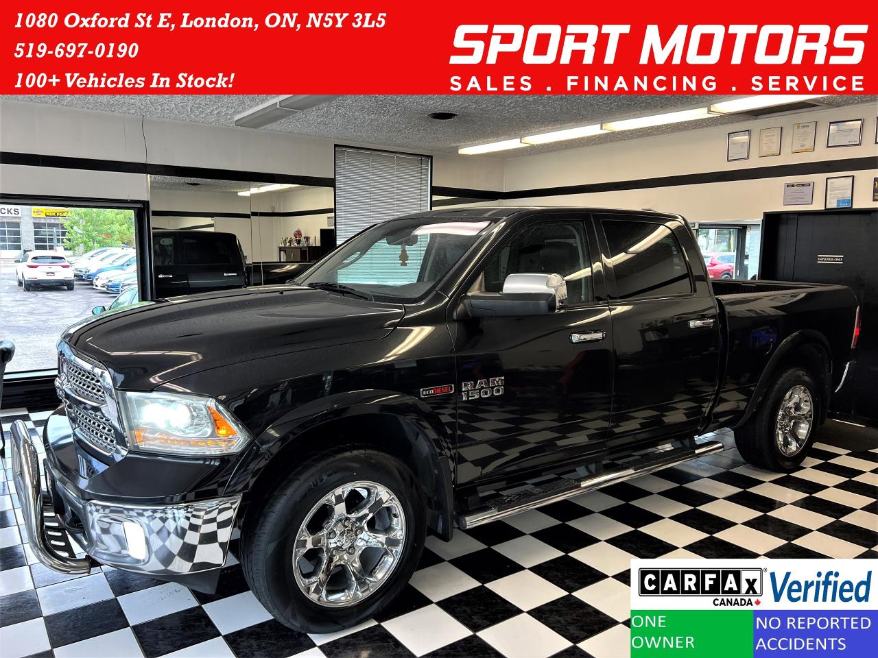 Used 2016 RAM 1500 Laramie Crew 4x4 EcoDiesel+New Tires+CLEAN CARFAX for sale in London, ON