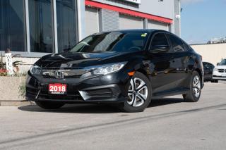 <p>Meet our 2018 Honda Civic LX Sedan proudly presented in Crystal Black Pearl! Powered by a vigorous 2.0 Litre 4 Cylinder that offers 158hp while connected to a seamless CVT. Our Front Wheel Drive Civic is the perfect balance of comfort, sophisticated style, and athleticism while providing approximately 5.9L/100km on the highway. Our LX is expertly engineered with sharp lines, great-looking wheels, and dramatic lighting delivering performance and comfortable around-town driving. The spacious Civic LX cabin greets you with ample head and legroom for even your tallest passengers along with smart storage options and incredible visibility. Full power accessories, automatic climate control, heated seats, 60/40-split-folding rear seatbacks, and a multi-angle rearview camera with guidelines add to the comfort and convenience, while the central display screen, Bluetooth, and an impressive audio system with a USB port and Pandora connectivity let you maintain a safe connection. The Honda benchmark of automotive excellence has been carefully crafted with high-quality materials and safety features to help you avoid and manage challenging driving situations. Drive confidently with stability control, ABS, and advanced airbags. Honda's reputation for safety and efficiency stands the test of time, so get behind the wheel of our Civic LX and reward yourself today. Save this Page and Call for Availability. We Know You Will Enjoy Your Test Drive Towards Ownership! Errors and omissions excepted Good Credit, Bad Credit, No Credit - All credit applications are 100% processed! Let us help you get your credit started or rebuilt with our experienced team of professionals. Good credit? Let us source the best rates and loan that suits you. Same day approval! No waiting! Experience the difference at Chatham's award winning Pre-Owned dealership 3 years running! All vehicles are sold certified and e-tested, unless otherwise stated. Helping people get behind the wheel since 1999! If we don't have the vehicle you are looking for, let us find it! All cars serviced through our onsite facility. Servicing all makes and models. We are proud to serve southwestern Ontario with quality vehicles for over 16 years! Can't make it in? No problem! Take advantage of our NO FEE delivery service! Chatham-Kent, Sarnia, London, Windsor, Essex, Leamington, Belle River, LaSalle, Tecumseh, Kitchener, Cambridge, waterloo, Hamilton, Oakville, Toronto and the GTA.</p>