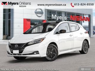 <b>Navigation,  Electric Vehicle,  Apple CarPlay,  Android Auto,  Lane Keep Assist!</b><br> <br> <br> <br>  The driver centric design of this 2024 Nissan Leaf makes the everyday extraordinary. <br> <br>Bold lines and distinctive touches throughout the cabin of this 2024 Nissan Leaf prove that electric driving was always meant to be exciting. A simply amazing experience like no other, this 2024 Nissan Leaf lets you enjoy pure driving joy, and at the flip of a switch will give you the freedom to enjoy a scenic ride with confident active safety features. Never sacrifice comfort, convenience, or fun again with this 2024 Nissan Leaf.<br> <br> This pearl white/blk hatchback  has an automatic transmission.<br> <br> Our LEAFs trim level is SV PLUS. This fully electric Leaf SV Plus makes every trip better with enhanced connectivity features like NissanConnect EV with touchscreen and navigation, Apple CarPlay, and Android Auto. This roomy family hatch helps you drive with confidence thanks to a bigger battery and a safety suite featuring collision mitigation, blind spot warning, lane keep assist, distance pacing with stop and go, and a 360-degree camera. Other great features include heated seats, a heated leather steering wheel, a proximity key, push button start, automatic air conditioning, alloy wheels, automatic LED lighting, and fog lamps. This vehicle has been upgraded with the following features: Navigation,  Electric Vehicle,  Apple Carplay,  Android Auto,  Lane Keep Assist,  Heated Seats,  Blind Spot Detection. <br><br> <br/> See dealer for details. <br> <br>We are proud to regularly serve our clients and ready to help you find the right car that fits your needs, your wants, and your budget.And, of course, were always happy to answer any of your questions.Proudly supporting Ottawa, Orleans, Vanier, Barrhaven, Kanata, Nepean, Stittsville, Carp, Dunrobin, Kemptville, Westboro, Cumberland, Rockland, Embrun , Casselman , Limoges, Crysler and beyond! Call us at (613) 824-8550 or use the Get More Info button for more information. Please see dealer for details. The vehicle may not be exactly as shown. The selling price includes all fees, licensing & taxes are extra. OMVIC licensed.Find out why Myers Orleans Nissan is Ottawas number one rated Nissan dealership for customer satisfaction! We take pride in offering our clients exceptional bilingual customer service throughout our sales, service and parts departments. Located just off highway 174 at the Jean DÀrc exit, in the Orleans Auto Mall, we have a huge selection of New vehicles and our professional team will help you find the Nissan that fits both your lifestyle and budget. And if we dont have it here, we will find it or you! Visit or call us today.<br> Come by and check out our fleet of 50+ used cars and trucks and 100+ new cars and trucks for sale in Orleans.  o~o