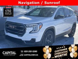 This GMC Terrain delivers a Turbocharged Gas I4 1.5L/-TBD- engine powering this Automatic transmission. ENGINE, 1.5L TURBO DOHC 4-CYLINDER, SIDI, VVT (175 hp [131.3 kW] @ 5800 rpm, 203 lb-ft of torque [275.0 N-m] @ 2000 - 4000 rpm) (STD), Wireless Apple CarPlay/Wireless Android Auto, Windows, power with rear Express-Down.* This GMC Terrain Features the Following Options *Windows, power with front passenger Express-Down, Window, power with driver Express-Up/Down, Wi-Fi Hotspot capable (Terms and limitations apply. See onstar.ca or dealer for details.), Wheels, 17 x 7 (43.2 cm x 17.8 cm) Gloss Black aluminum, Wheel, spare, 16 (40.6 cm) steel, USB data ports, 2, type-A, located within the centre console, USB charging-only ports, 2, located on the rear of the centre console, Universal Home Remote, includes garage door opener, 3-channel programmable, Trim, Black lower body, Transmission, 9-speed automatic 9T45, electronically-controlled with overdrive.* Visit Us Today *Test drive this must-see, must-drive, must-own beauty today at Capital Chevrolet Buick GMC Inc., 13103 Lake Fraser Drive SE, Calgary, AB T2J 3H5.