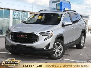 <b>Heated Seats,  Remote Start,  Aluminum Wheels,  Lane Keep Assist,  Forward Collision Alert!</b>

 

    With a slick look, a roomy, comfortable interior, and spirited driving dynamics, this 2021 GMC Terrain is hard to pass up. This  2021 GMC Terrain is for sale today in St Catharines. 

 

The GMC Terrain is a refined and comfortable compact SUV, designed with relentless engineering and modern technology. The interior has a clean design, with upscale materials like soft-touch surfaces and premium trim. The Terrain also offers plenty of cargo room behind the backseat and 63.3 cubic feet with the backseat folded. Quiet, spacious and comfortable, this Terrain is exactly what youd expect from the Professional Grade SUV! This  SUV has 60,693 kms. Its  quicksilver metallic in colour  . It has a 9 speed automatic transmission and is powered by a  170HP 1.5L 4 Cylinder Engine.  This unit has some remaining factory warranty for added peace of mind. 

 

 Our Terrains trim level is SLE. This amazing crossover comes with some impressive features such as heated front seats, a colour touchscreen infotainment system featuring Apple CarPlay, Android Auto and SiriusXM plus its also 4G LTE hotspot capable. This Terrain SLE also includes lane keep assist with lane departure warning, forward collision alert, Teen Driver technology, a remote engine starter, a rear vision camera, LED signature lighting, StabiliTrak with hill decent control, a leather-wrapped steering wheel with audio and cruise controls, a power driver seat and a 60/40 split-folding rear seat to make hauling larger items a breeze. This vehicle has been upgraded with the following features: Heated Seats,  Remote Start,  Aluminum Wheels,  Lane Keep Assist,  Forward Collision Alert,  Rear View Camera,  Android Auto. 

 



 Buy this vehicle now for the lowest bi-weekly payment of <b>$214.05</b> with $0 down for 84 months @ 9.99% APR O.A.C. ( Plus applicable taxes -  Plus applicable fees   ).  See dealer for details. 

 



 Come by and check out our fleet of 60+ used cars and trucks and 140+ new cars and trucks for sale in St Catharines.  o~o