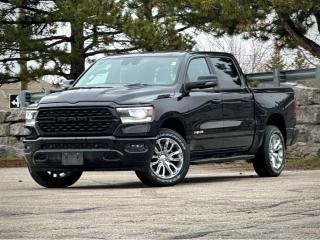 **PLEASE NOTE** Additional charges of $998 and $799 will be applied for Dealer-Installed Running Boards & LineX Bed Liner.  Leave it to our New 2024 RAM 1500 Laramie Crew Cab 4X4 with the Level B Equipment Pack and Sport Appearance Pack when you need a truck with comfortable capability in Diamond Black Crystal Pearl! Motivated by a 5.7 Litre eTorque HEMI V8 serving up 395hp to an 8 Speed Automatic transmission to help meet your needs. You can also score approximately 10.7L/100km on the highway in this Four Wheel Drive truck, which has a standard Class III bumper hitch, so you can start towing today. Showing off a powerful stance, our RAM expresses a bold attitude with our Level B Pack, which adds LED headlight/fog lamps and a power tailgate release to an LED hitch light, dual-pane sunroof, aggressive alloy wheels, and chrome grille accents.  Our Laramie cabin shows what happens when you take luxury seriously with our Level B Pack: It adds heated rear seats, Harman Kardon audio, a 12-inch touchscreen, power-adjustable pedals, and a power rear window to heated/ventilated leather power front seats, a heated leather steering wheel, and dual-zone automatic climate control. Additional technology supports you with a 7-inch driver display, full-color navigation, WiFi compatibility, Android Auto®/Apple CarPlay®, Bluetooth®, and voice control.  RAMs remarkable range of safety systems includes our Tech Packs blind-spot monitoring and parking sensors, which complement automatic braking, forward collision warning, a rearview camera, trailer sway damping, and more. With all that, our 1500 Laramie takes on tough challenges like a champ! Save this Page and Call for Availability. We Know You Will Enjoy Your Test Drive Towards Ownership!